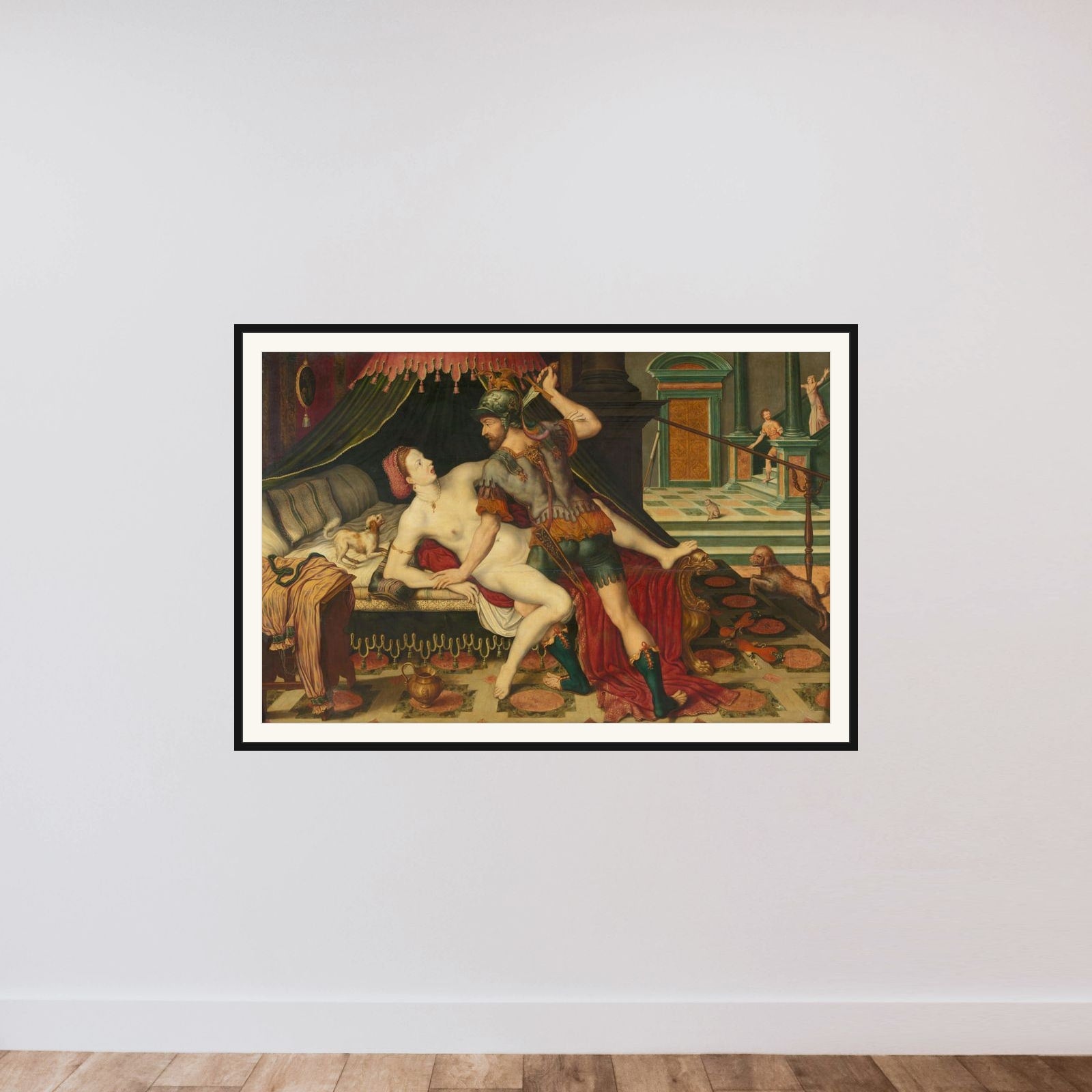 Rape of Lucretia framed — shown to scale