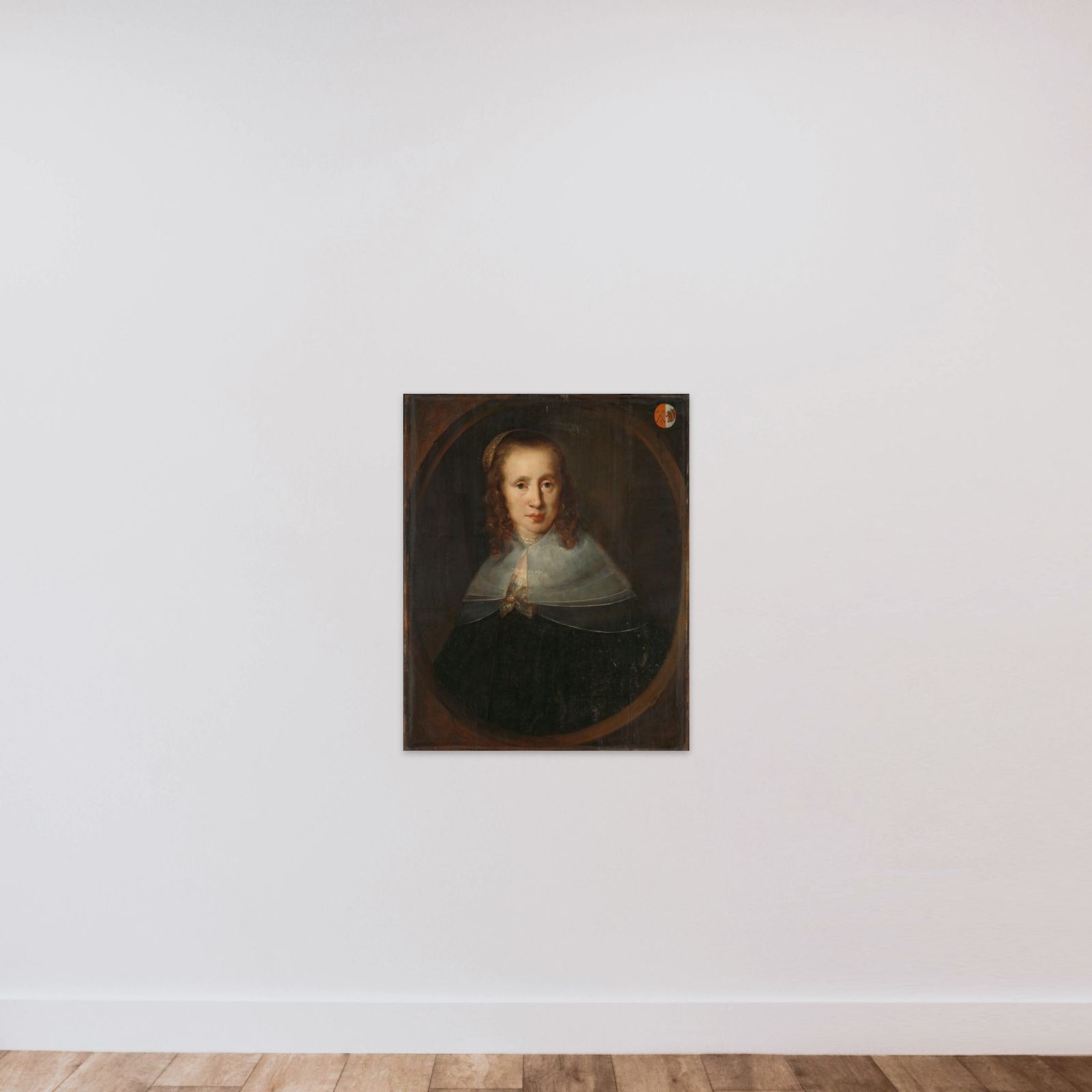 Portrait of Digna de Maets (?-before 1667) unframed — shown to scale
