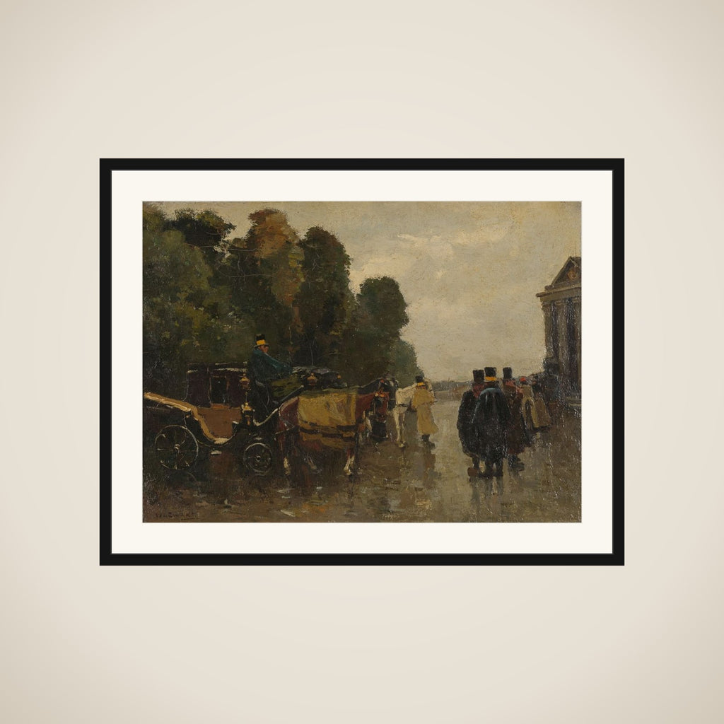 Carriages and Waiting Coachmen framed