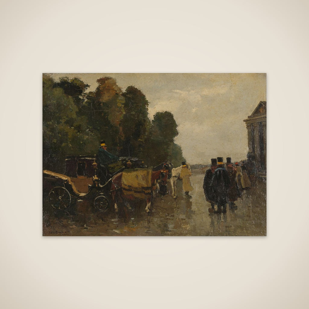 Carriages and Waiting Coachmen unframed print