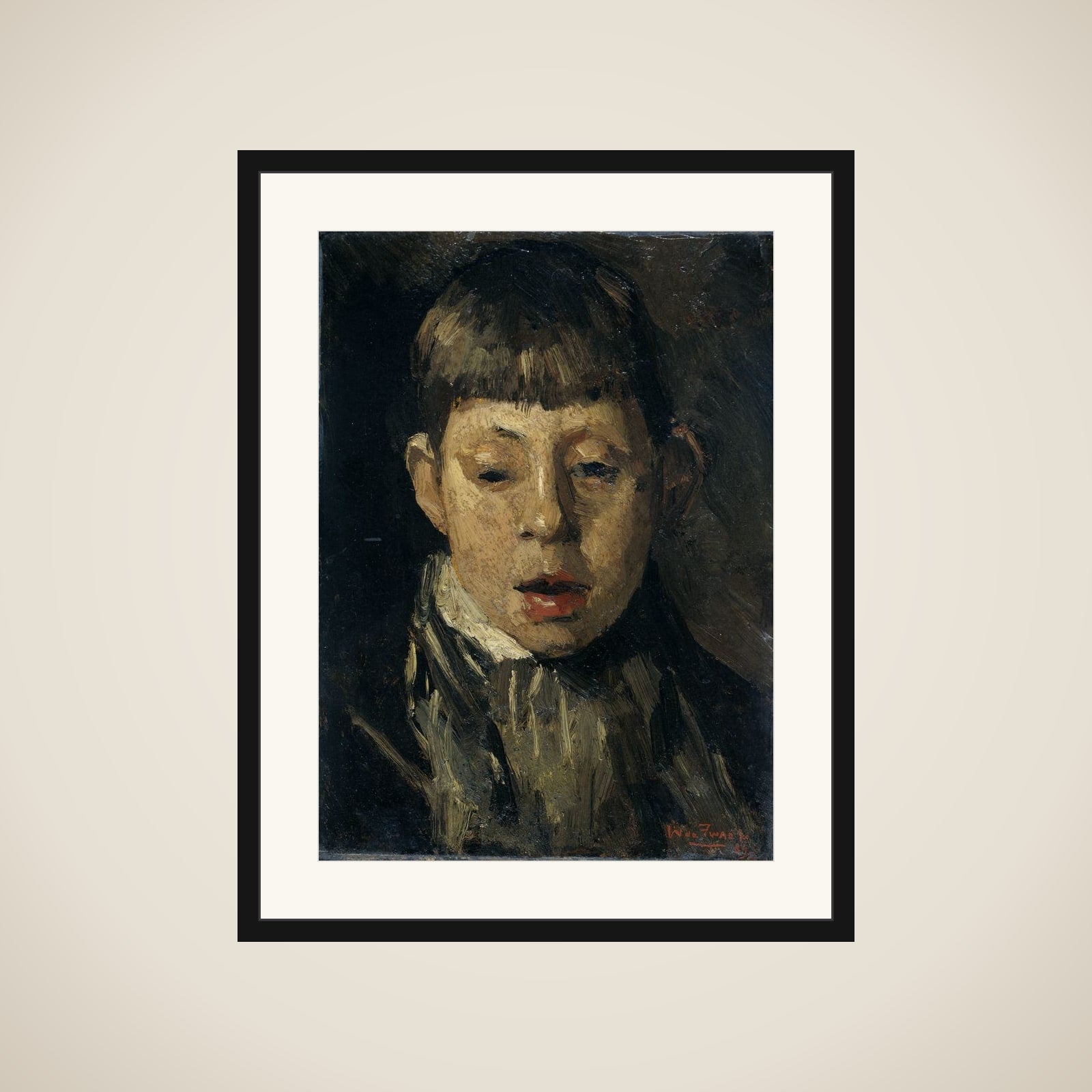 Jongenskop framed