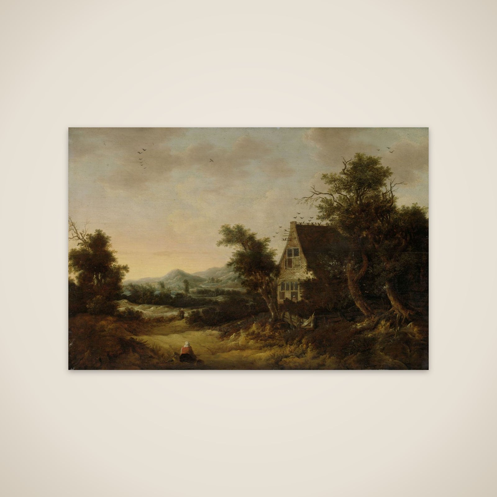 Hilly Landscape with Peasant Cottage unframed print