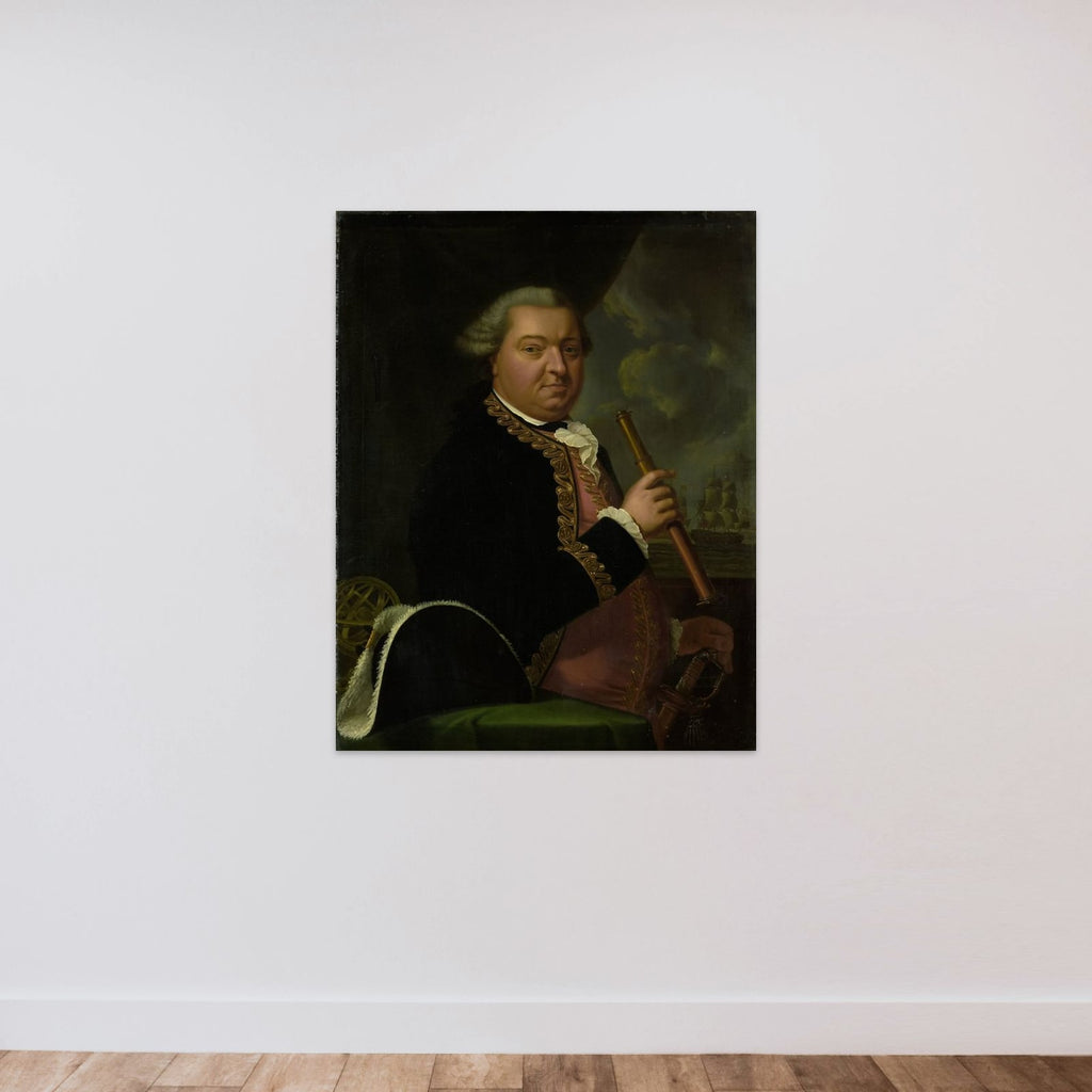 Willem Crul (1721-81), Rear Admiral unframed — shown to scale