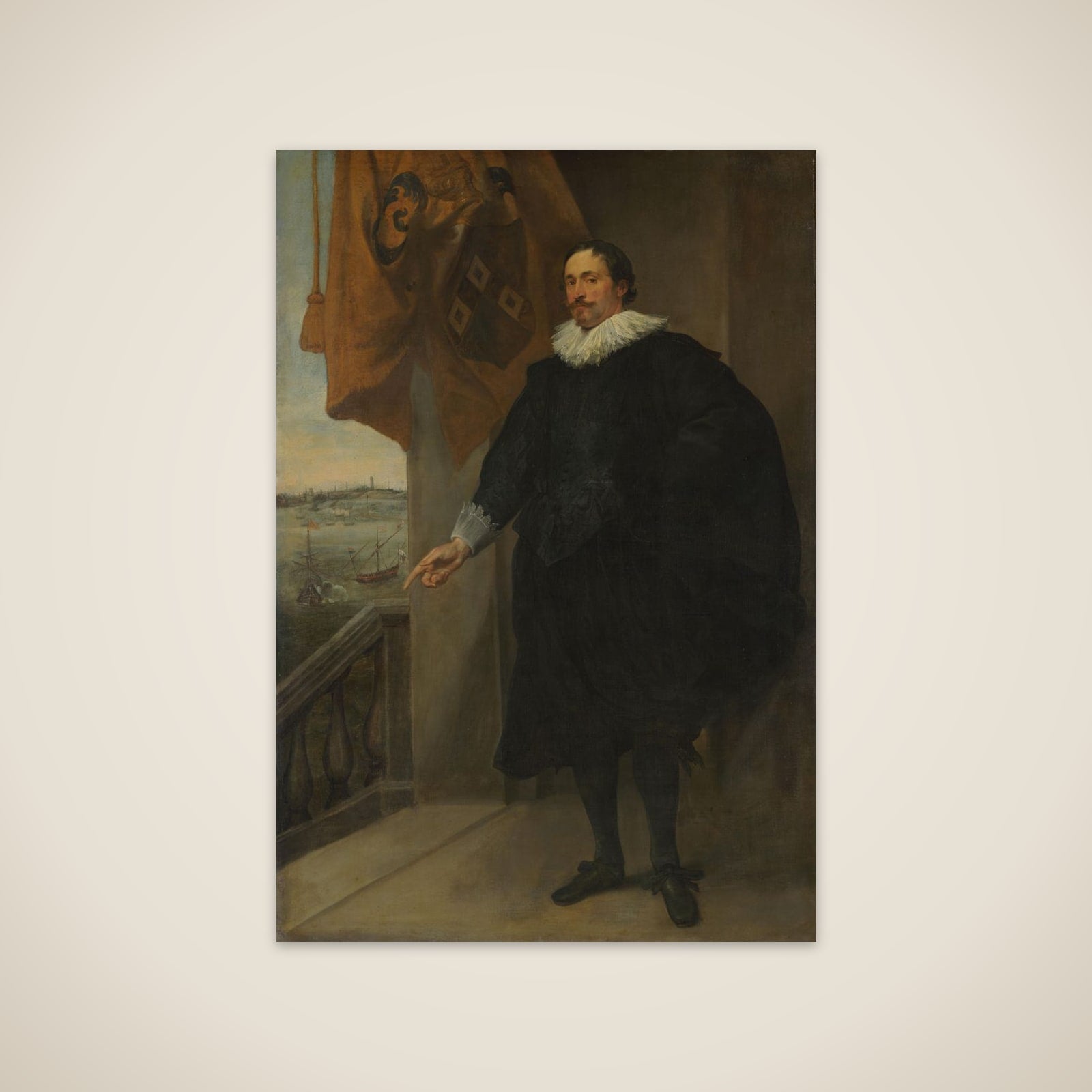 Portrait of a Nobleman, possibly Adriaan van der Borcht unframed print