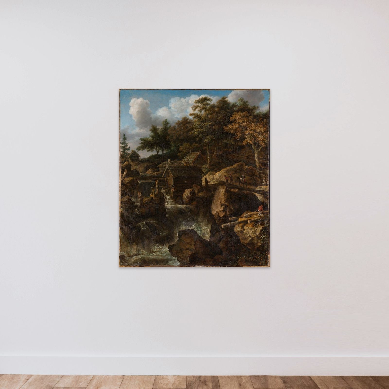 Swedish Landscape with a Waterfall unframed — shown to scale