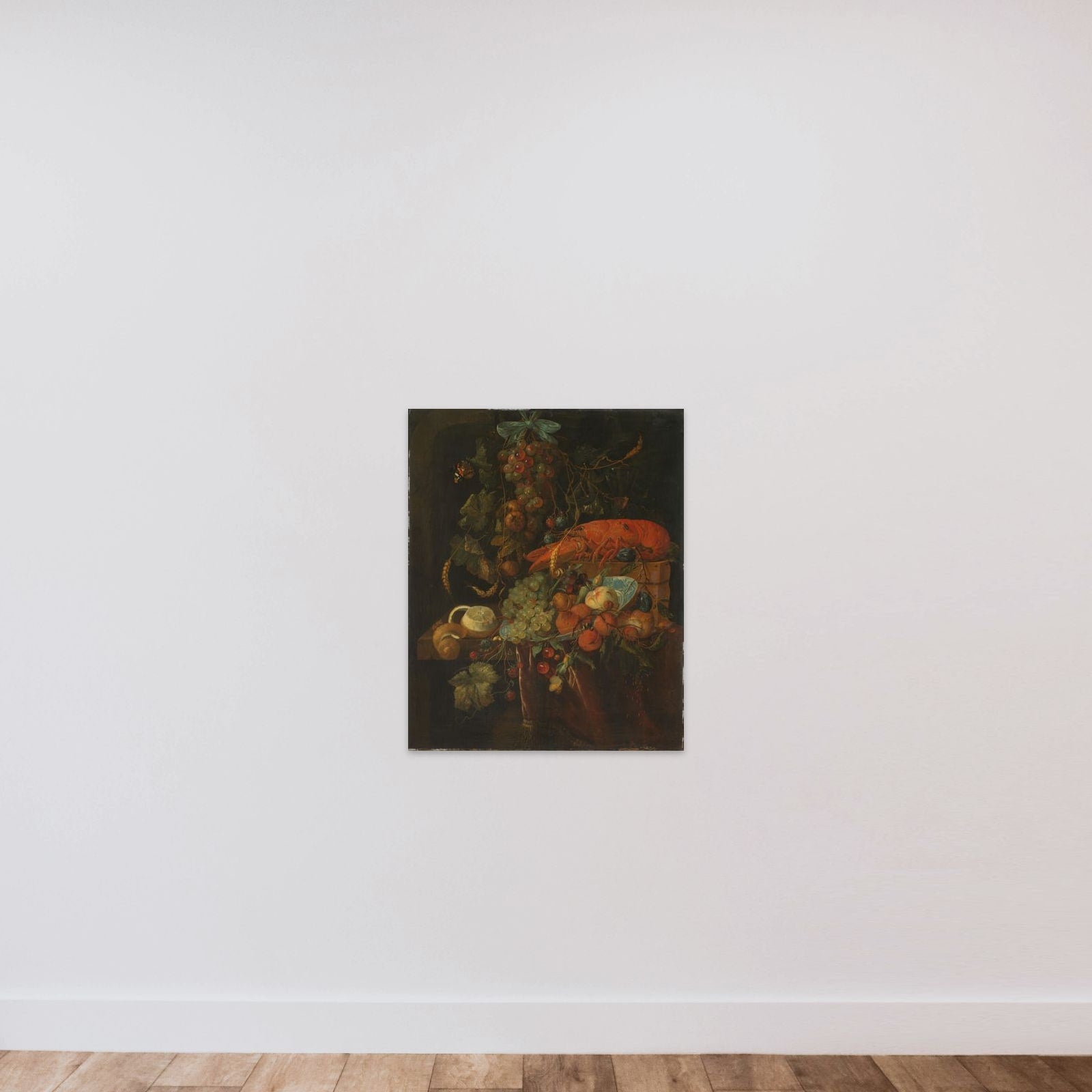 Still Life with Fruit and a Lobster unframed — shown to scale