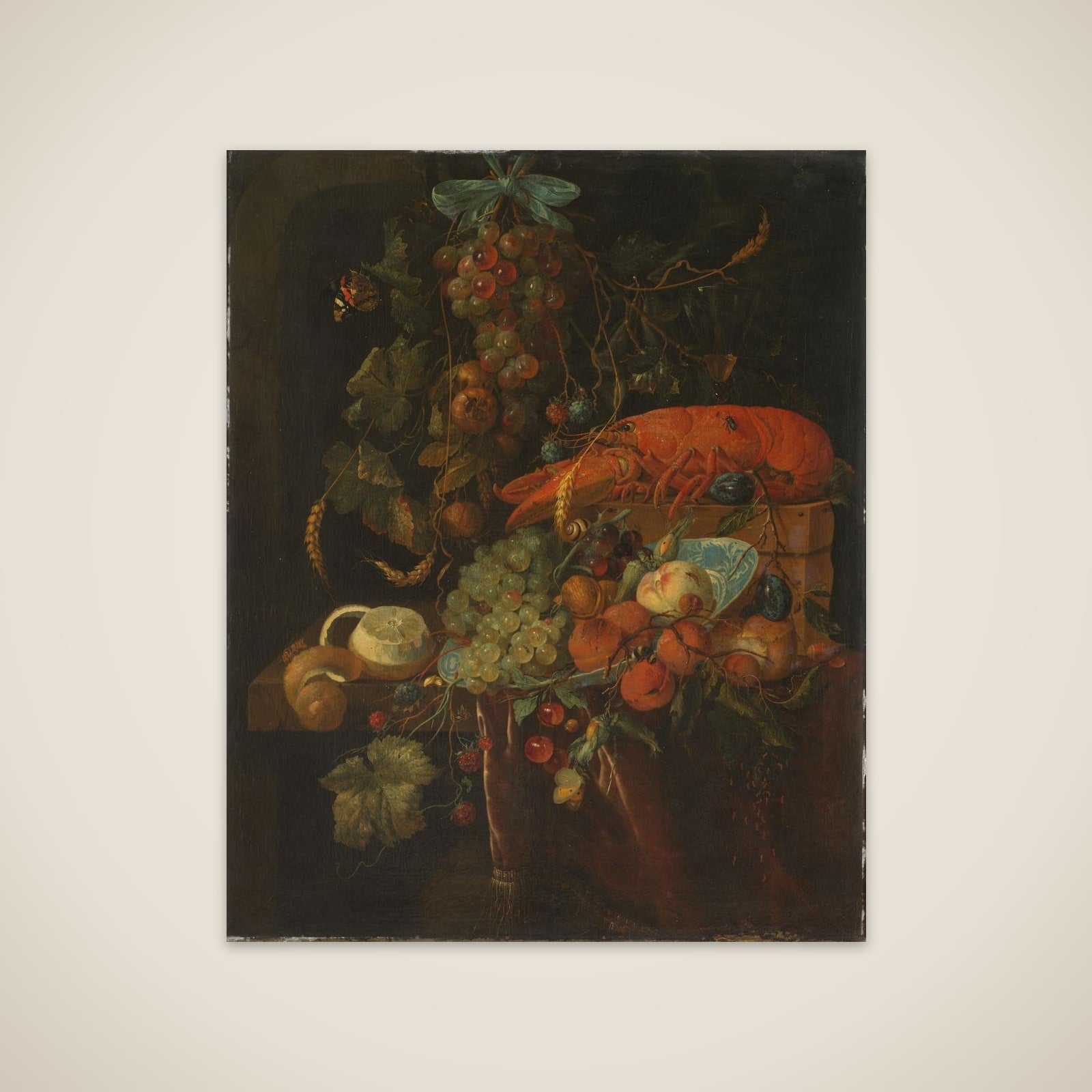 Still Life with Fruit and a Lobster unframed print