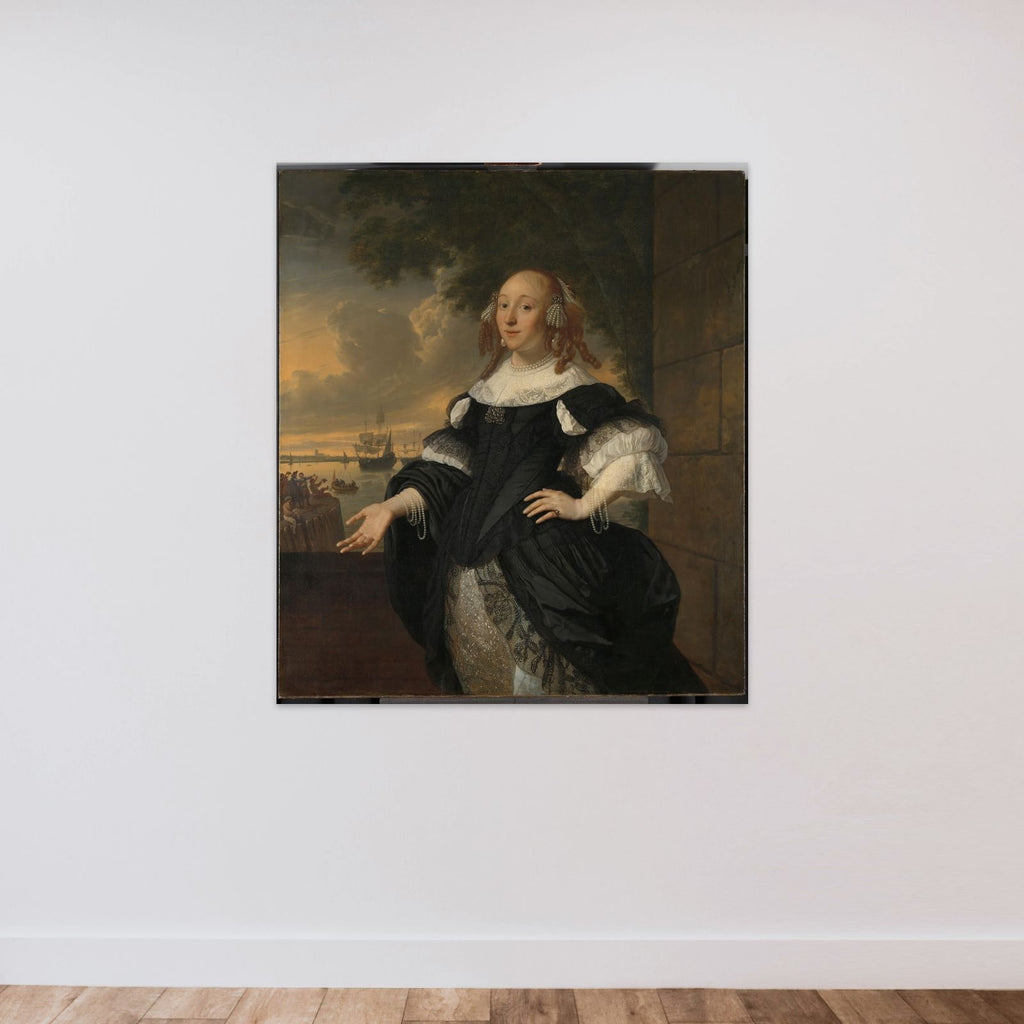 Geertruida den Dubbelde (1647-84), Wife of Aert van Nes unframed — shown to scale