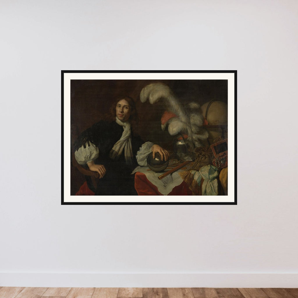 Posthumous Portrait of Aucke Stellingwerff, Admiral of Friesland, Killed in 1665 at Lowestoft by a Cannonball framed — shown to scale