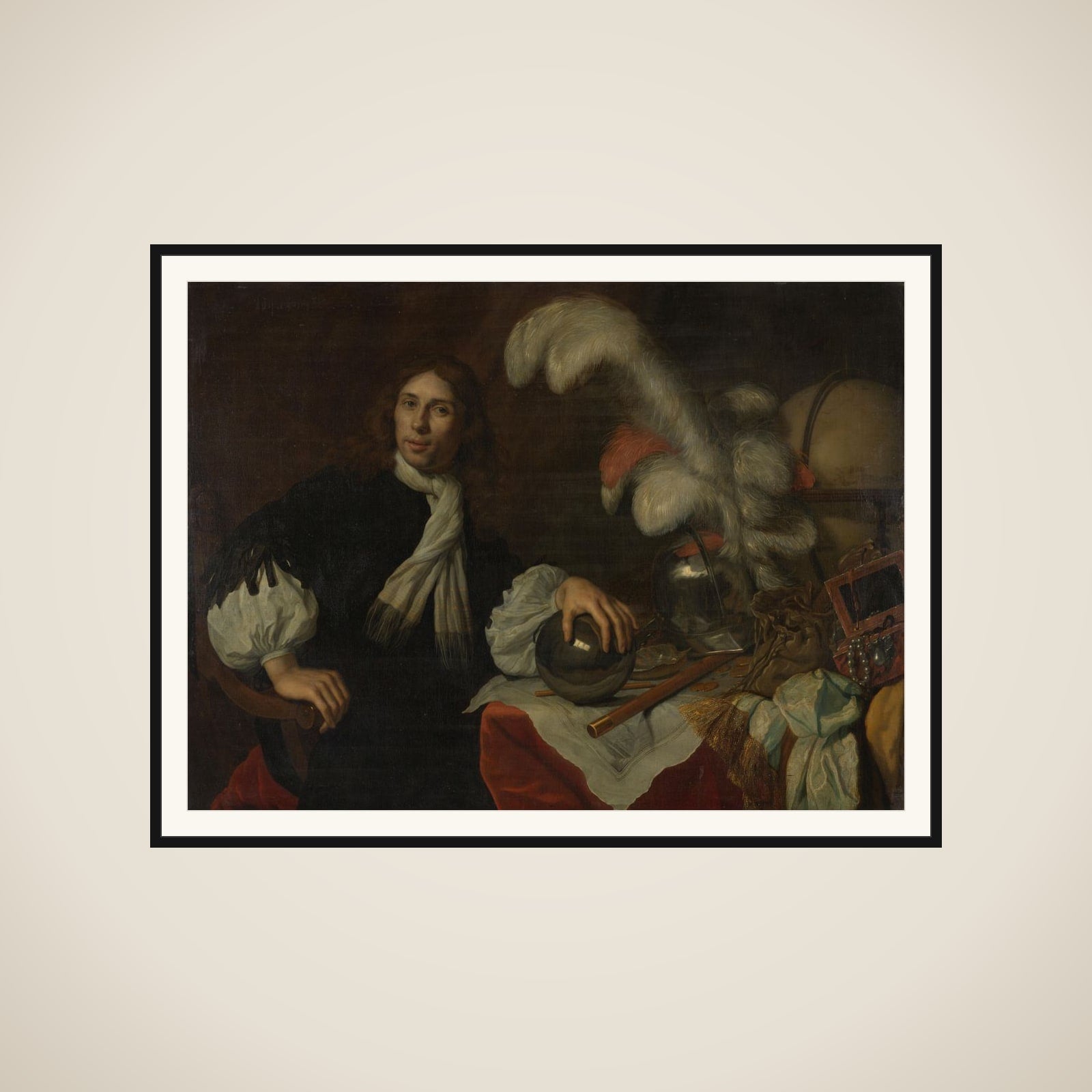 Posthumous Portrait of Aucke Stellingwerff, Admiral of Friesland, Killed in 1665 at Lowestoft by a Cannonball framed