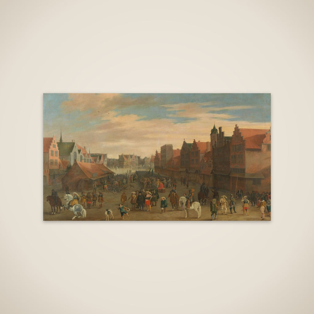 The Disbanding of the 'Waardgelders' (Mercenaries in the Pay of the Town Government) by Prince Maurits on the Neude, Utrecht, 31 July 1618 unframed print