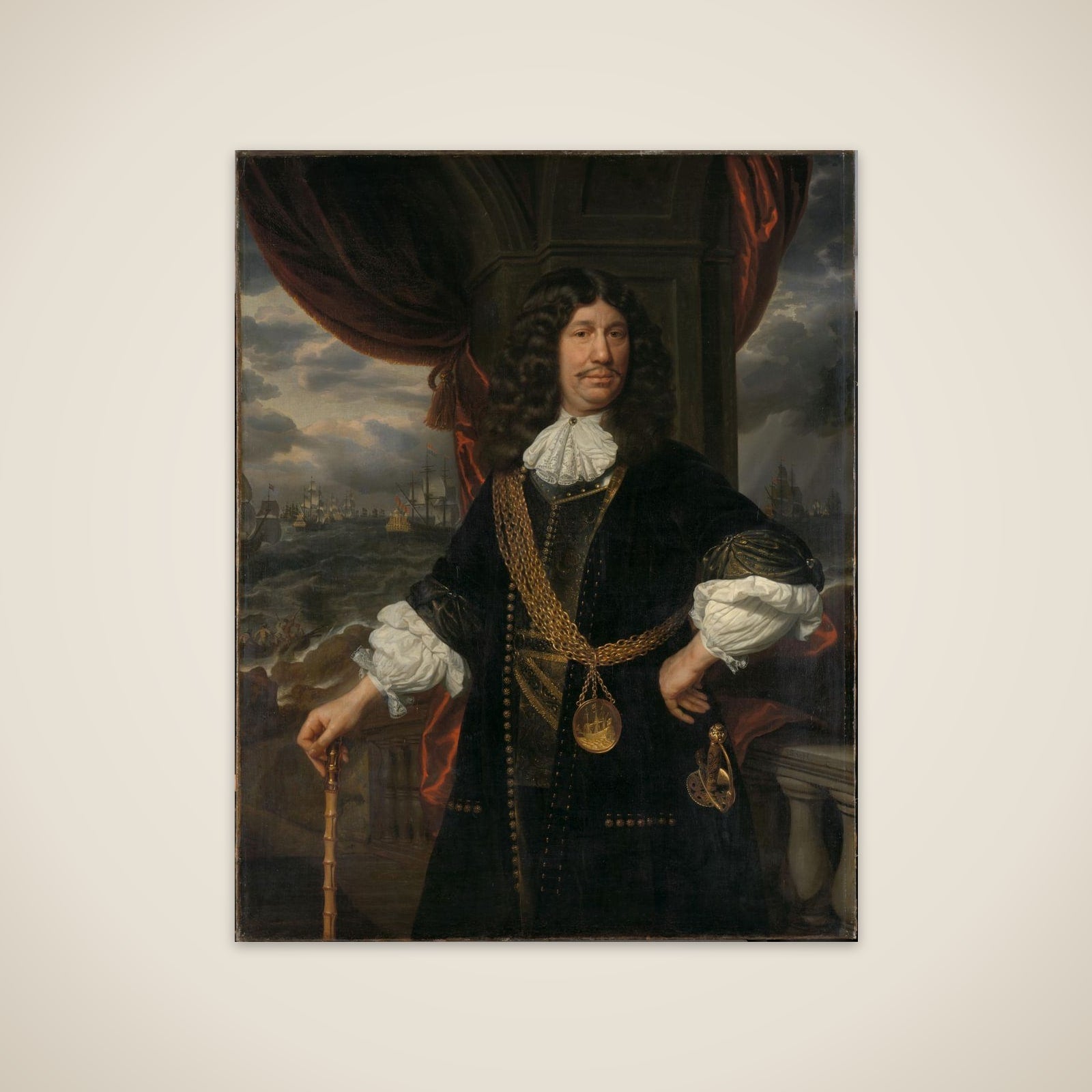 Portrait of Mattheus van den Broucke (1620-1685). Councillor of the Indies unframed print