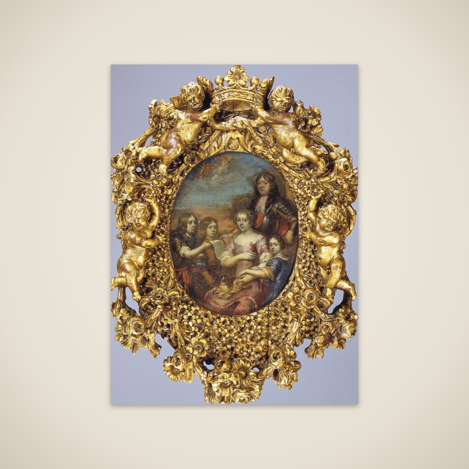 Willem Hadriaan van Nassau (1623-1705), Lord of Odijk, with his Wife and Children unframed print
