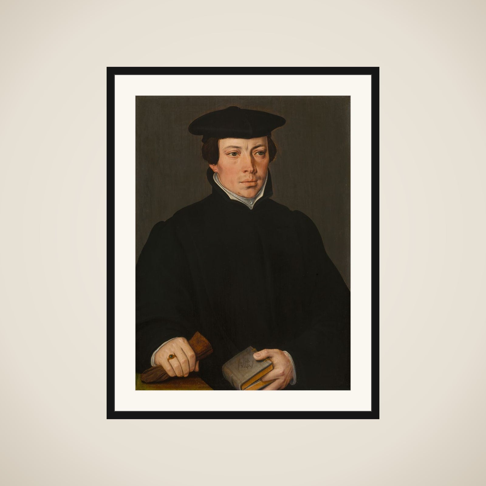 Portrait of a Young Minister framed