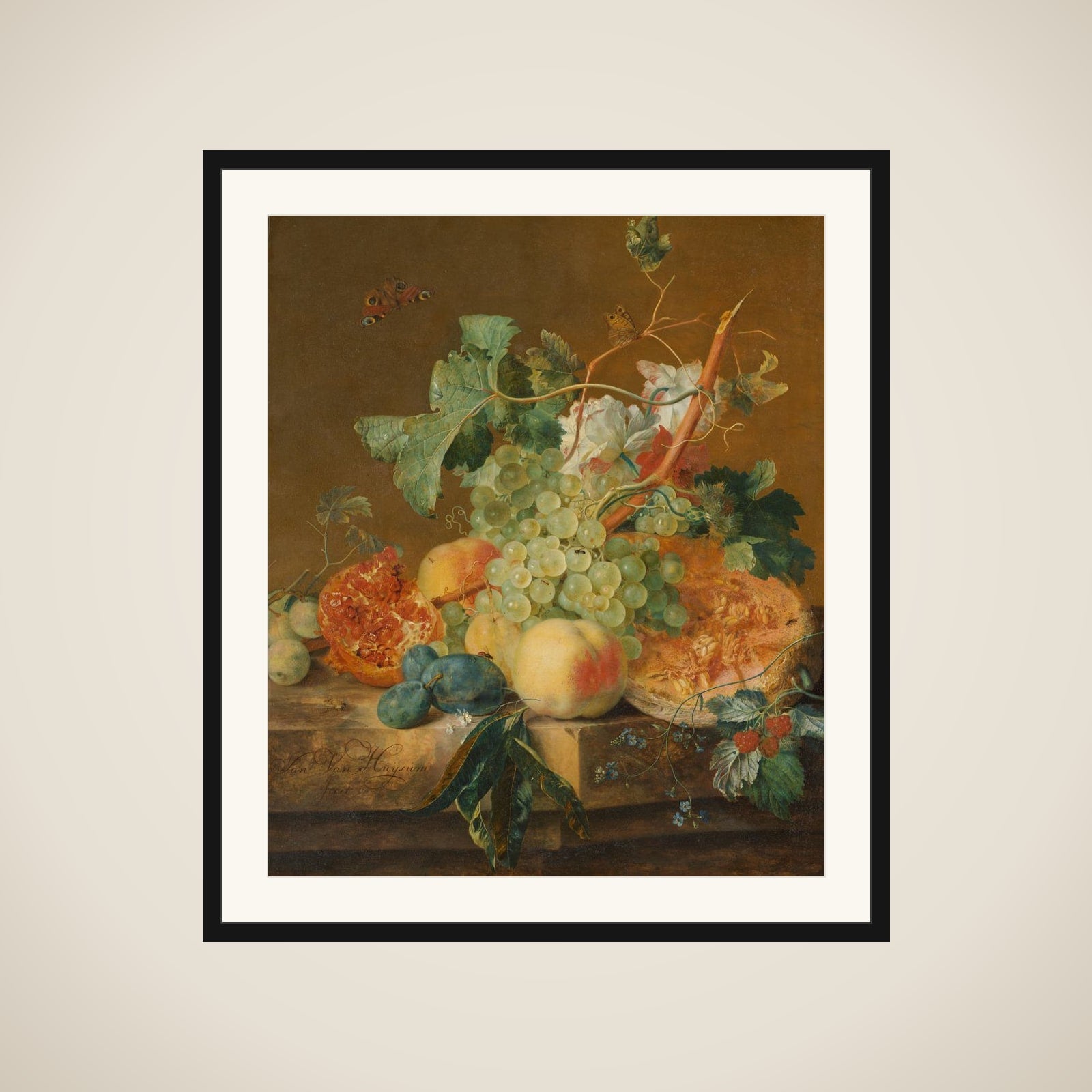 Still Life with Fruit framed