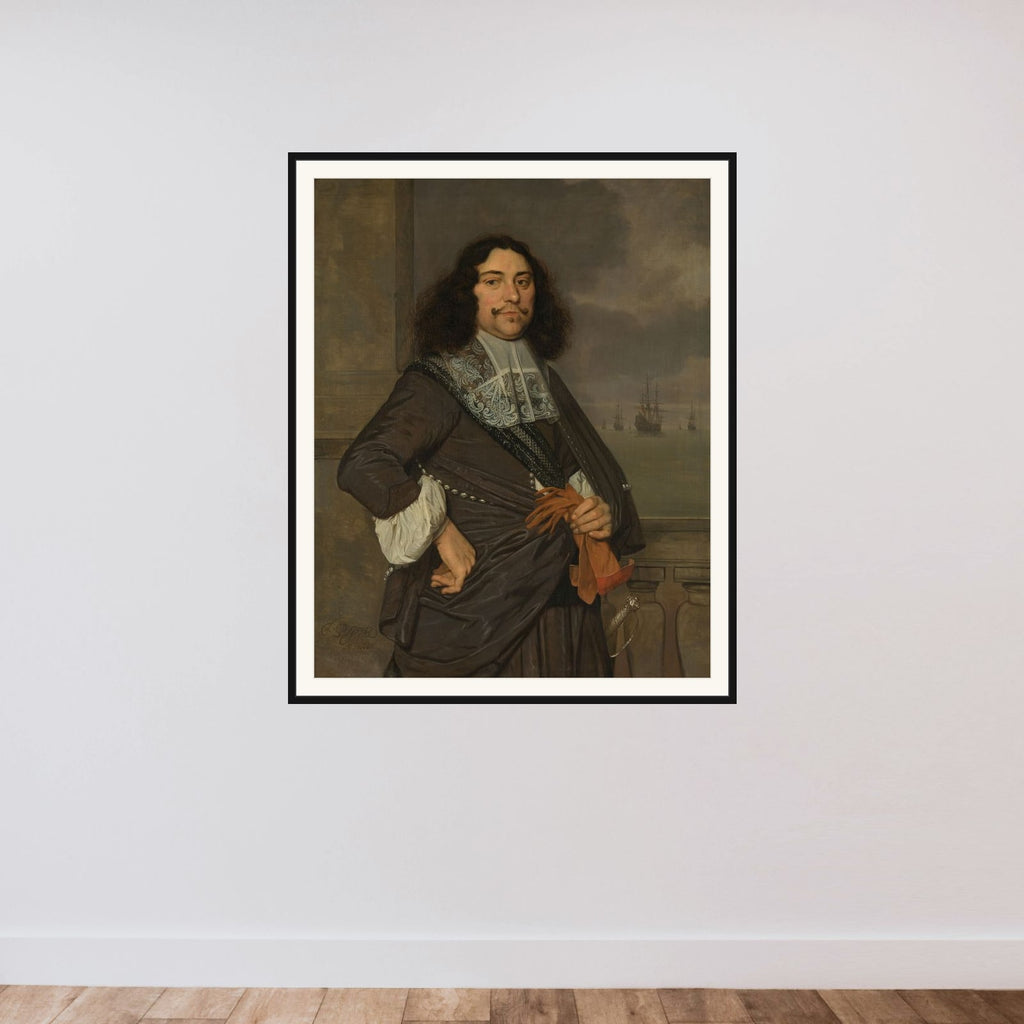 Jan van Nes (1631-80), Vice admiral of Holland and West-Friesland framed — shown to scale