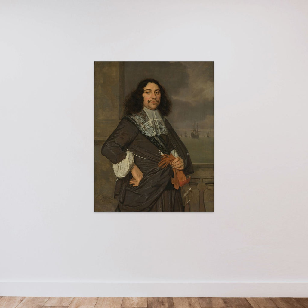 Jan van Nes (1631-80), Vice admiral of Holland and West-Friesland unframed — shown to scale