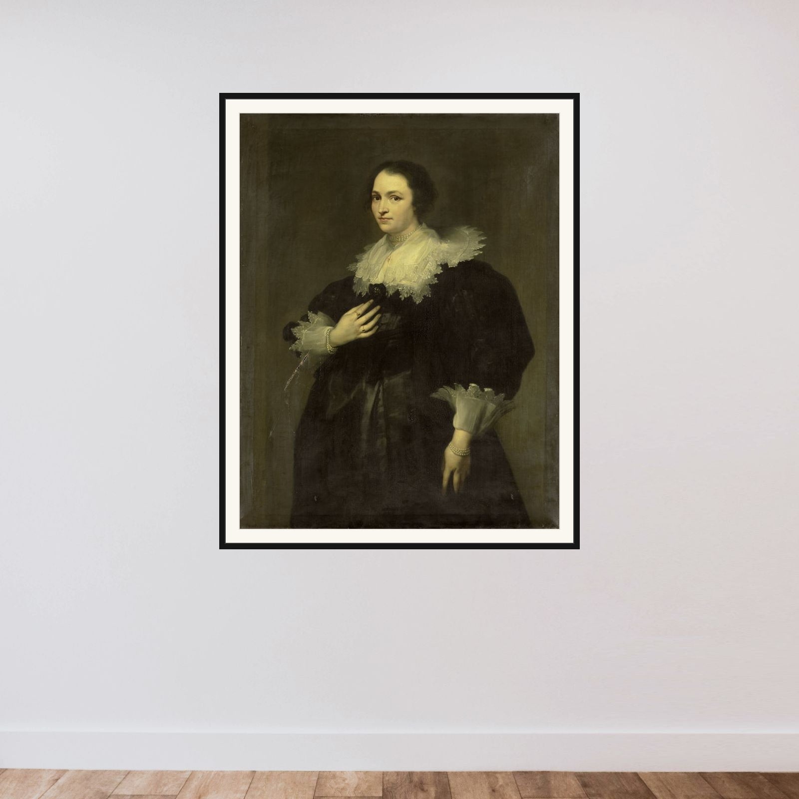 The Wife of Sebastiaan Leerse framed — shown to scale