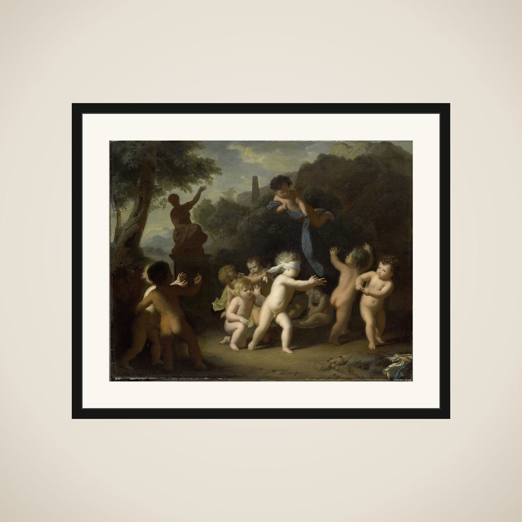 Putti Playing framed
