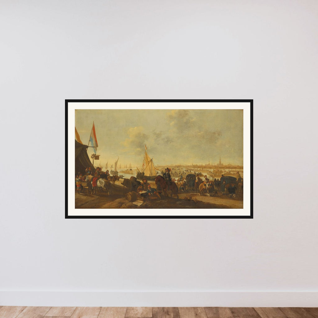 The Siege and Capture of the City of Hulst from the Spaniards, November 5, 1645 framed — shown to scale