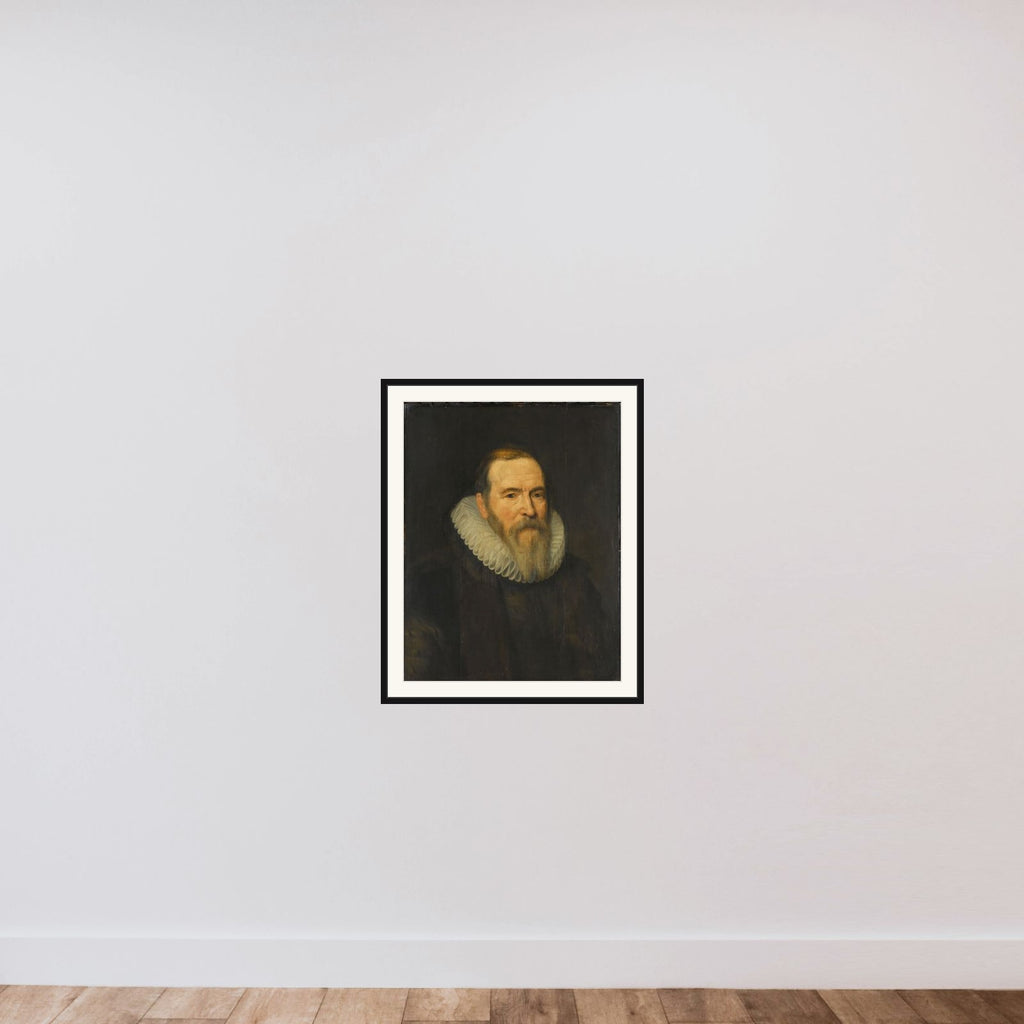 Portrait of Johan van Oldenbarnevelt (1547-1619) framed — shown to scale