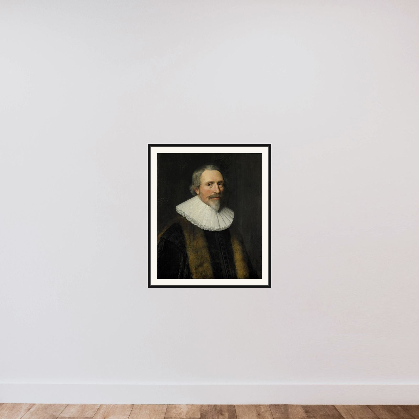 Portrait of Jacob Cats, Pensionary of Dordrecht and Poet framed — shown to scale