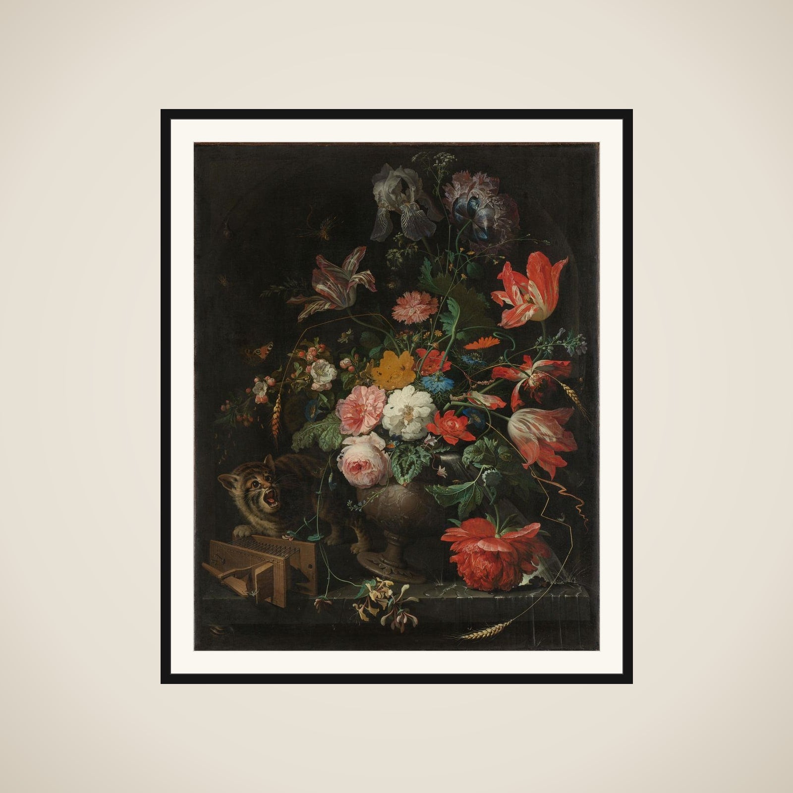 The Overturned Bouquet framed