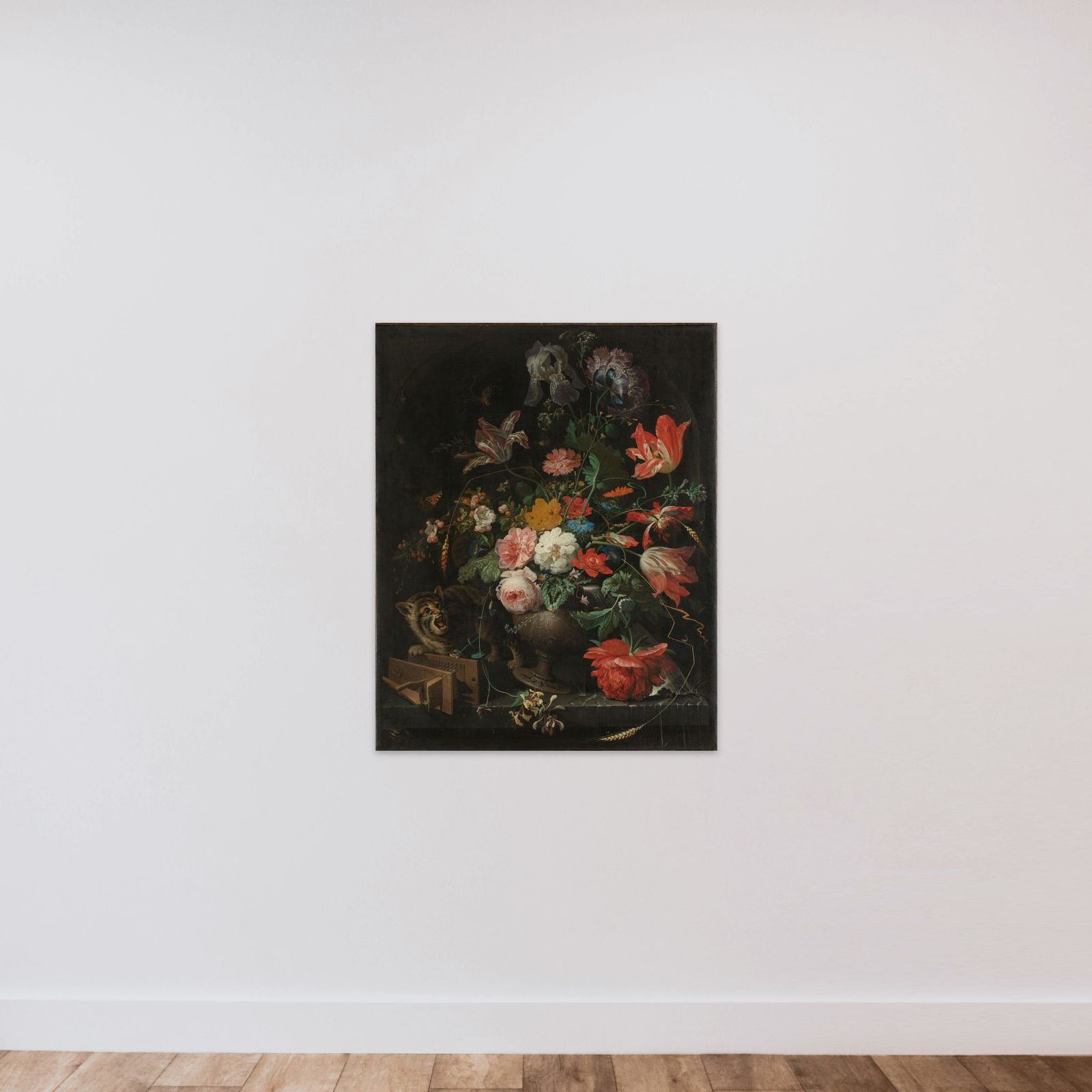 The Overturned Bouquet unframed — shown to scale