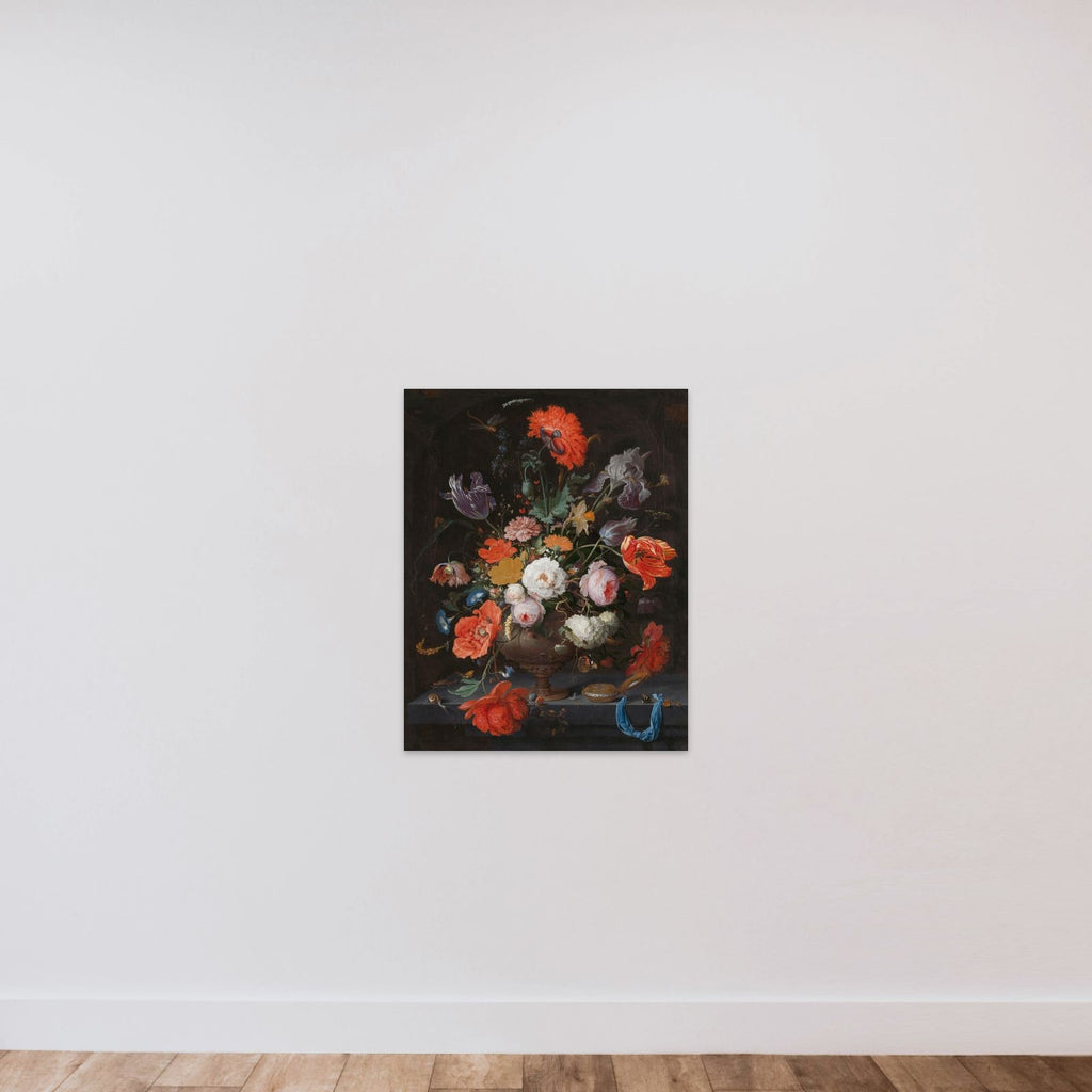 Still Life with Flowers and a Watch unframed — shown to scale