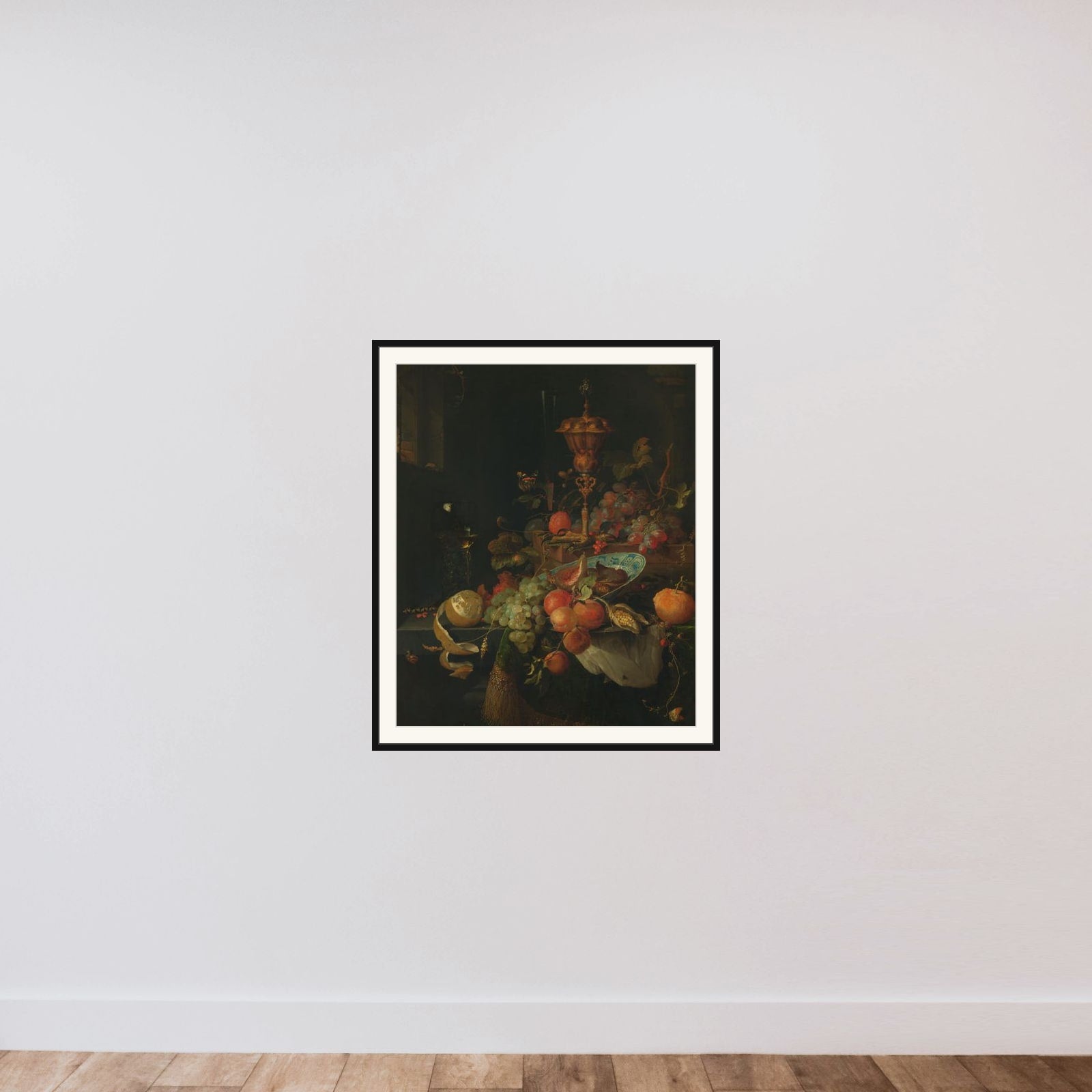 Still Life with Fruit and a Beaker on a Cock's Foot framed — shown to scale