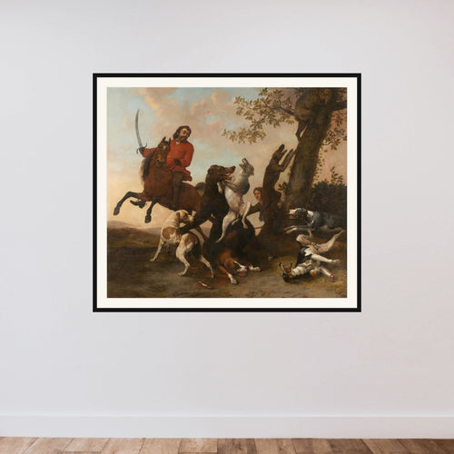 Bear Hunt framed — shown to scale