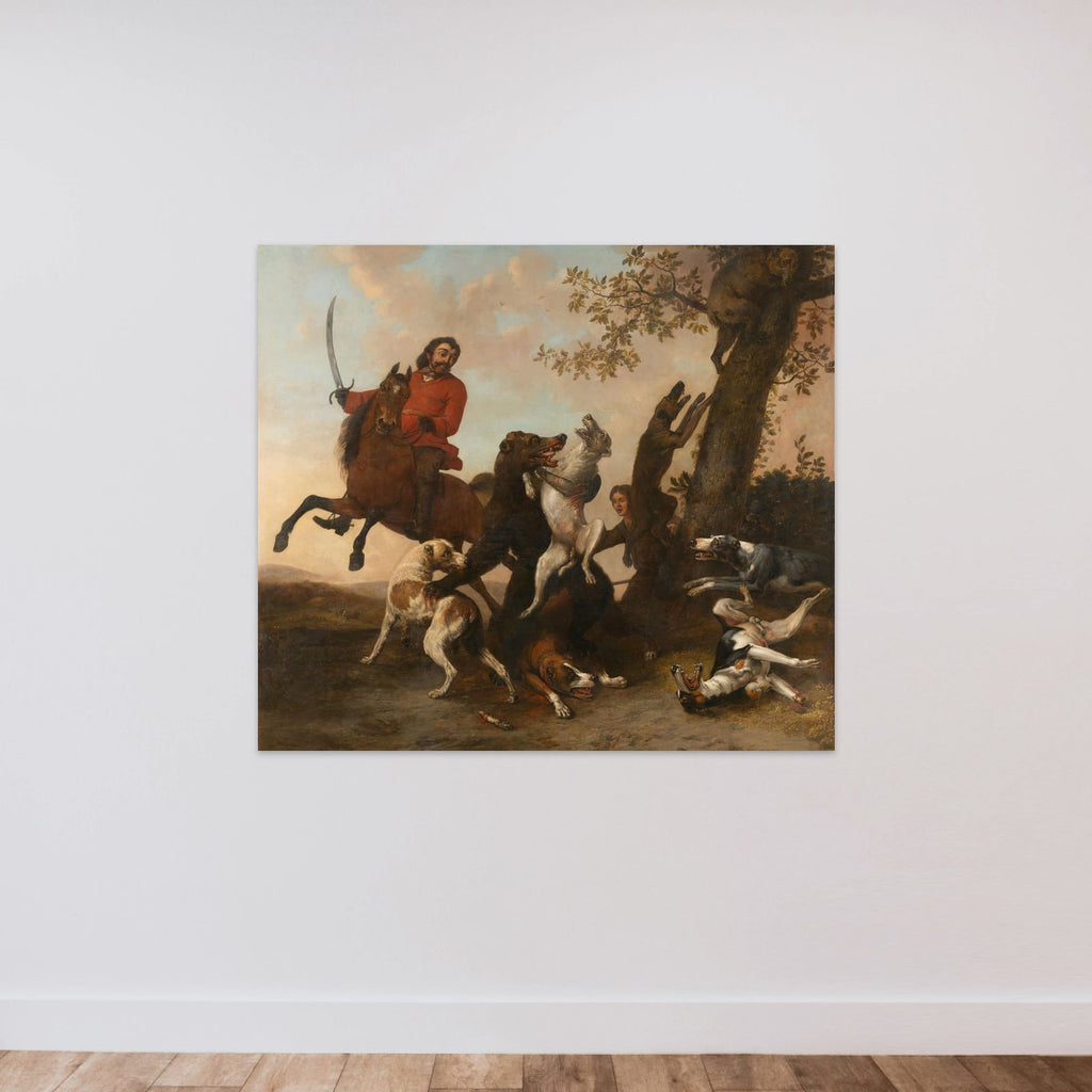 Bear Hunt unframed — shown to scale