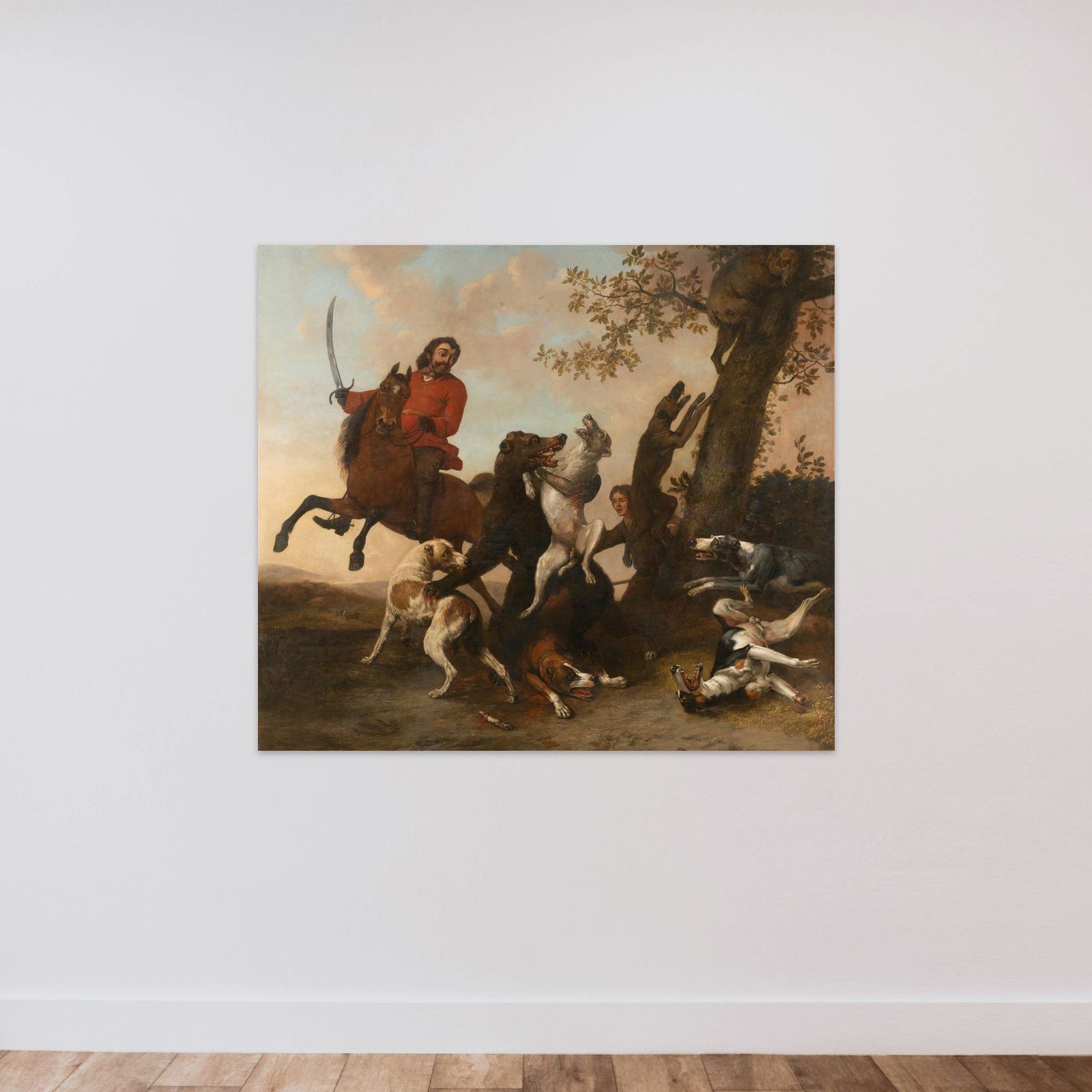 Bear Hunt unframed — shown to scale