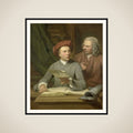 Self Portrait. Standing beside the Artist is his Father and Teacher Jan Maurits Quinkhard (1688-1772) framed