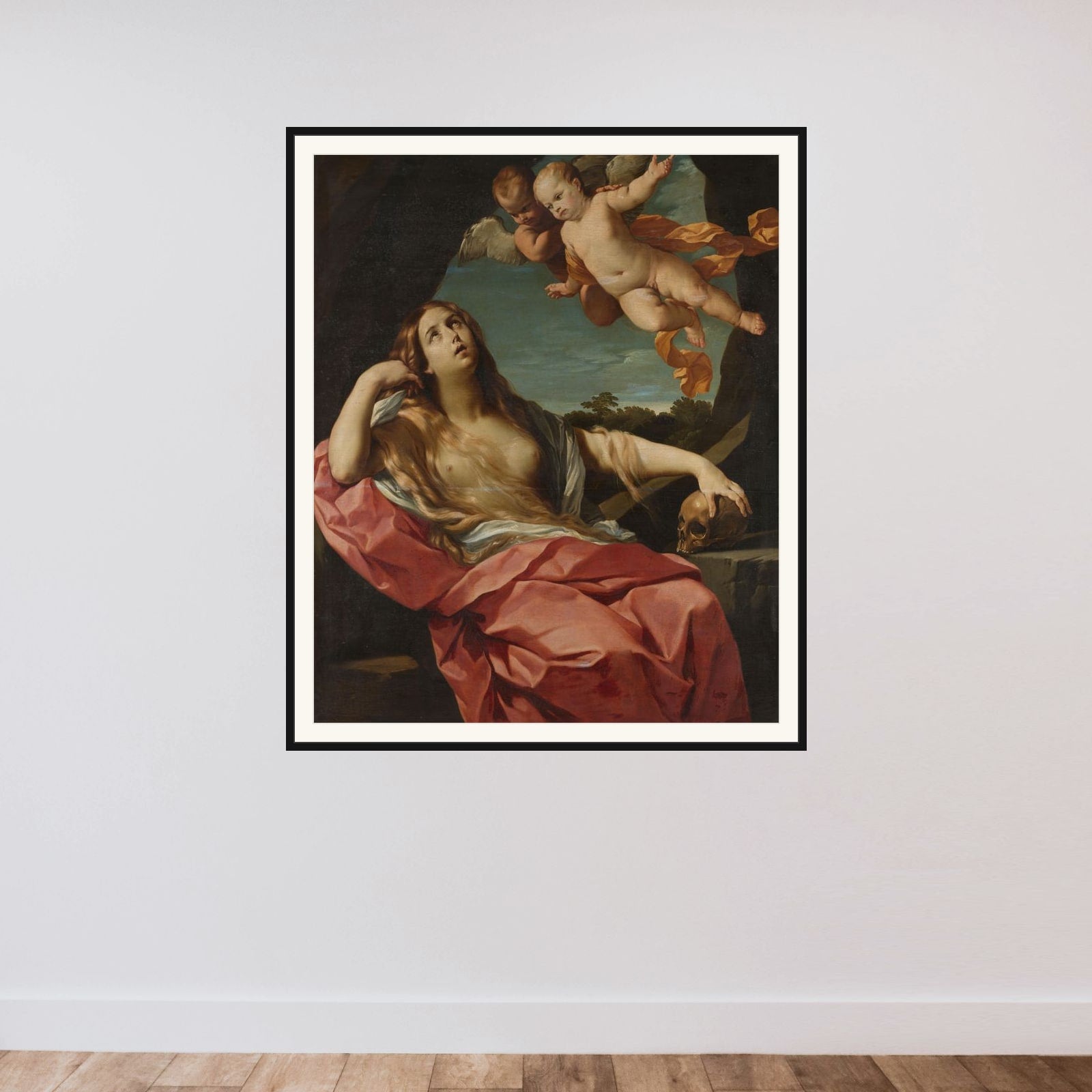 Mary Magdalene framed — shown to scale