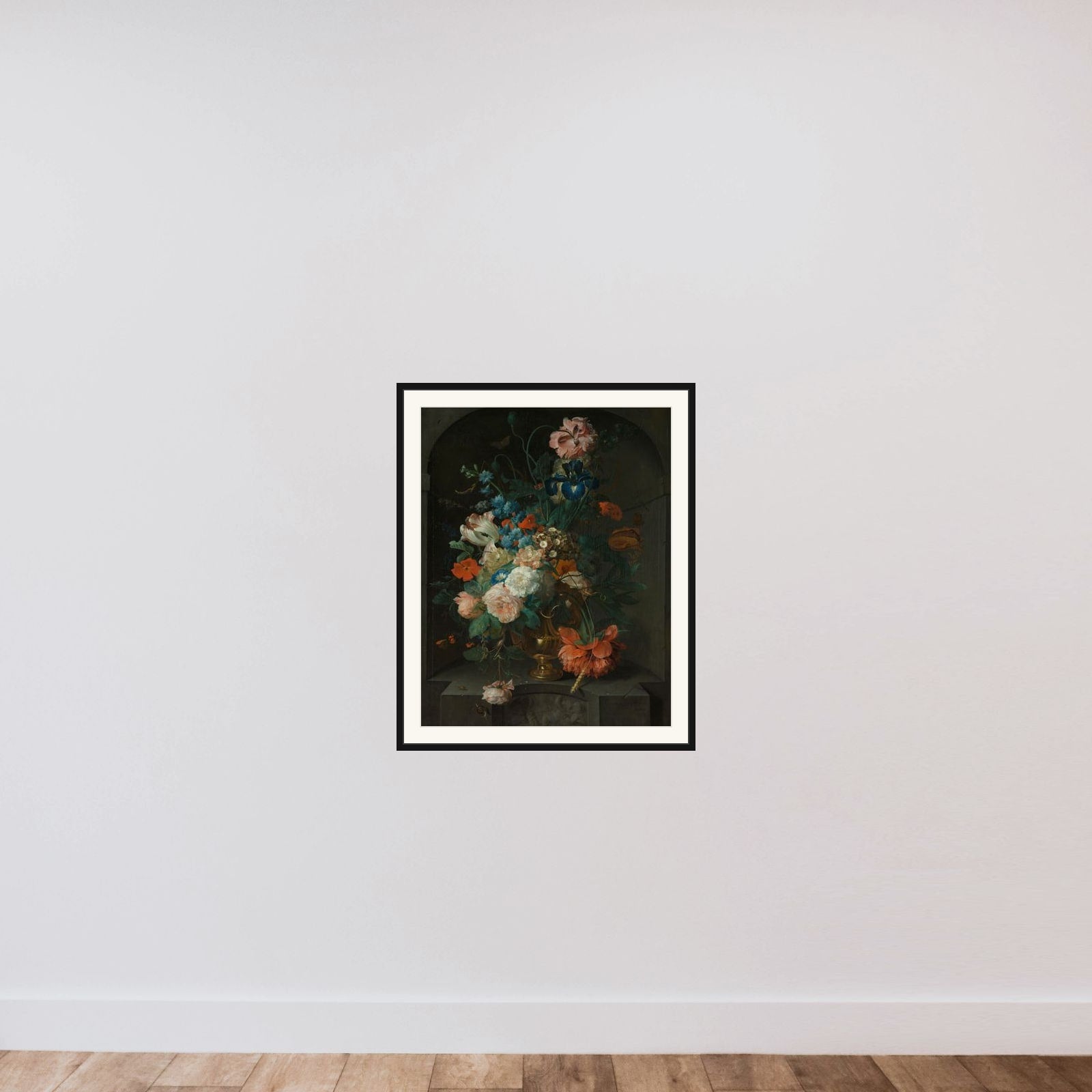 Still Life with Flowers framed — shown to scale