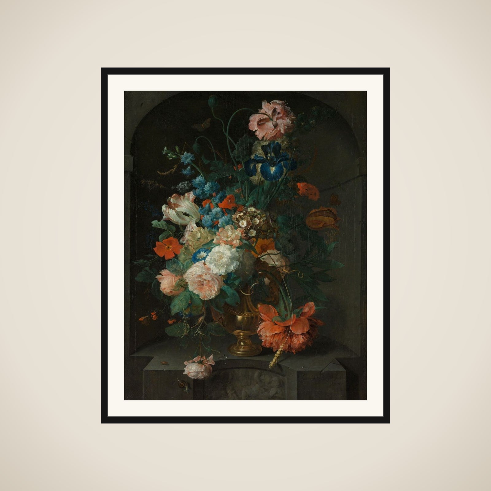 Still Life with Flowers framed