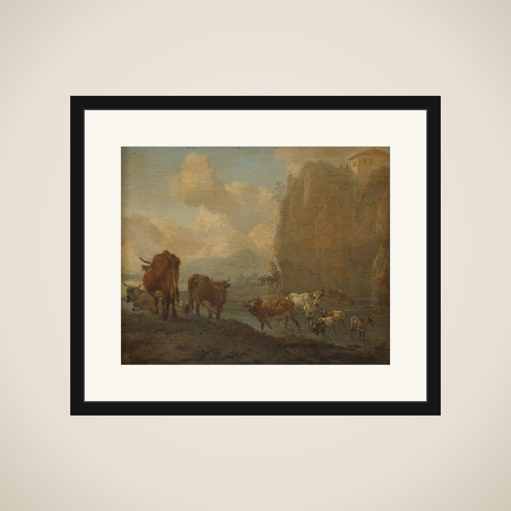 Livestock by a River framed