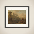 Livestock by a Fountain framed
