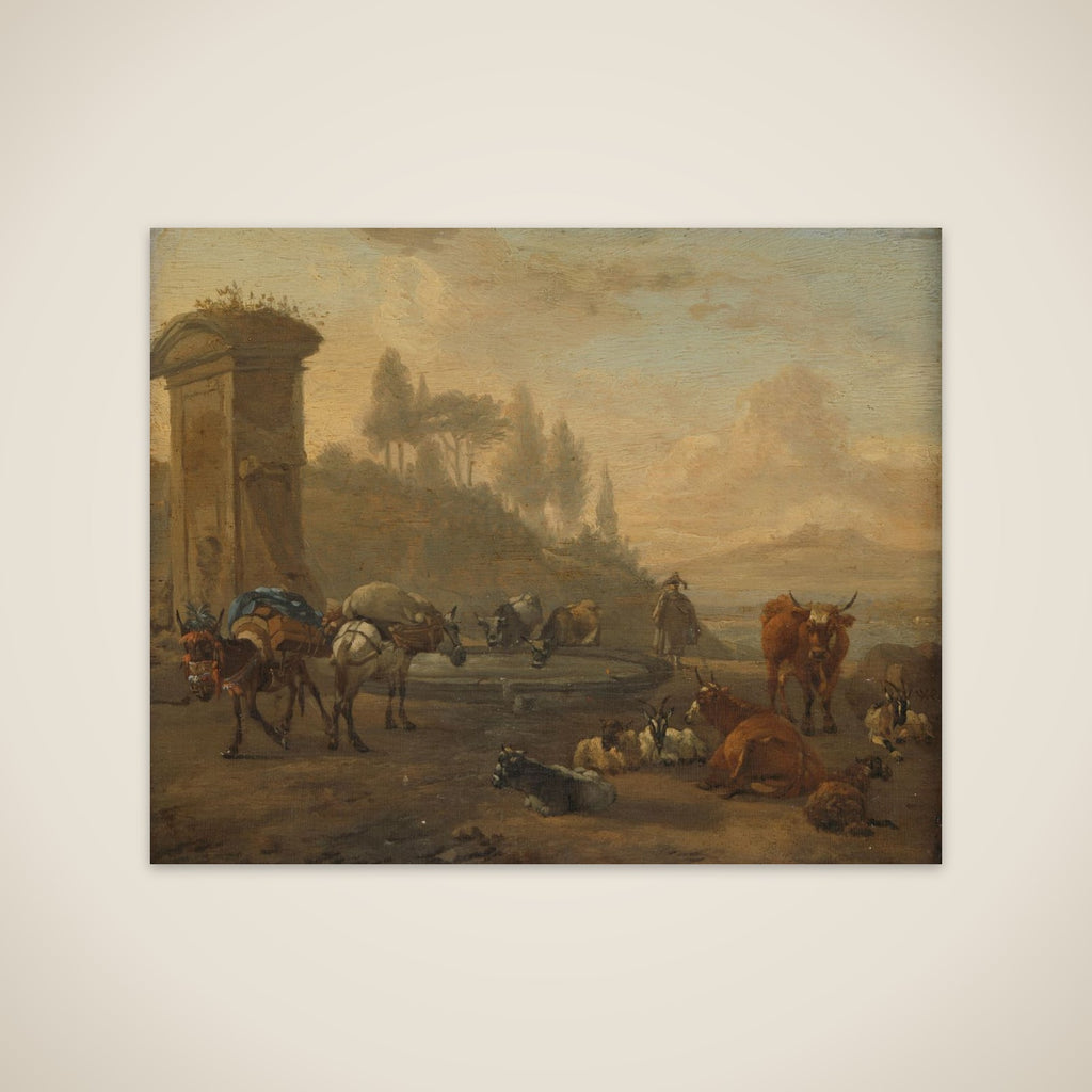 Livestock by a Fountain unframed print