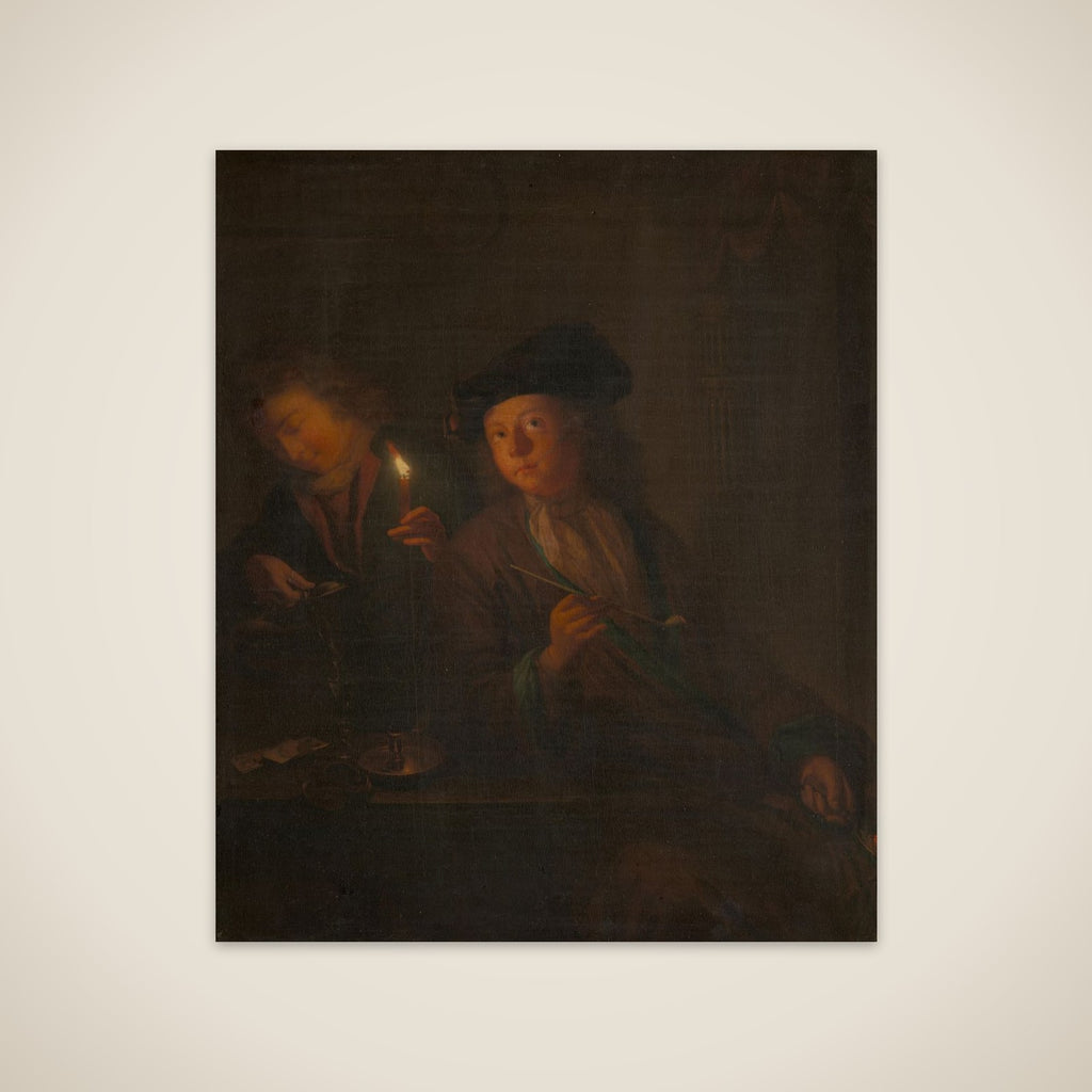 The Smoker (A Man with a Pipe and a Man Pouring a Beverage into a Glass) unframed print