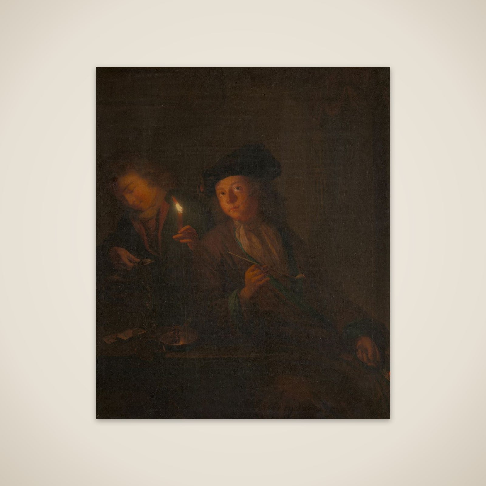 The Smoker (A Man with a Pipe and a Man Pouring a Beverage into a Glass) unframed print