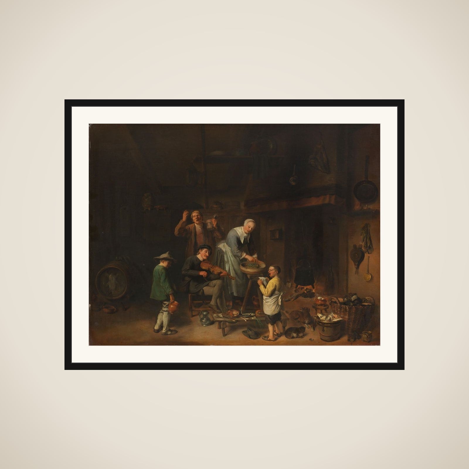 Peasant Family Singing framed