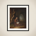 A Hermit Praying in a Ruin framed