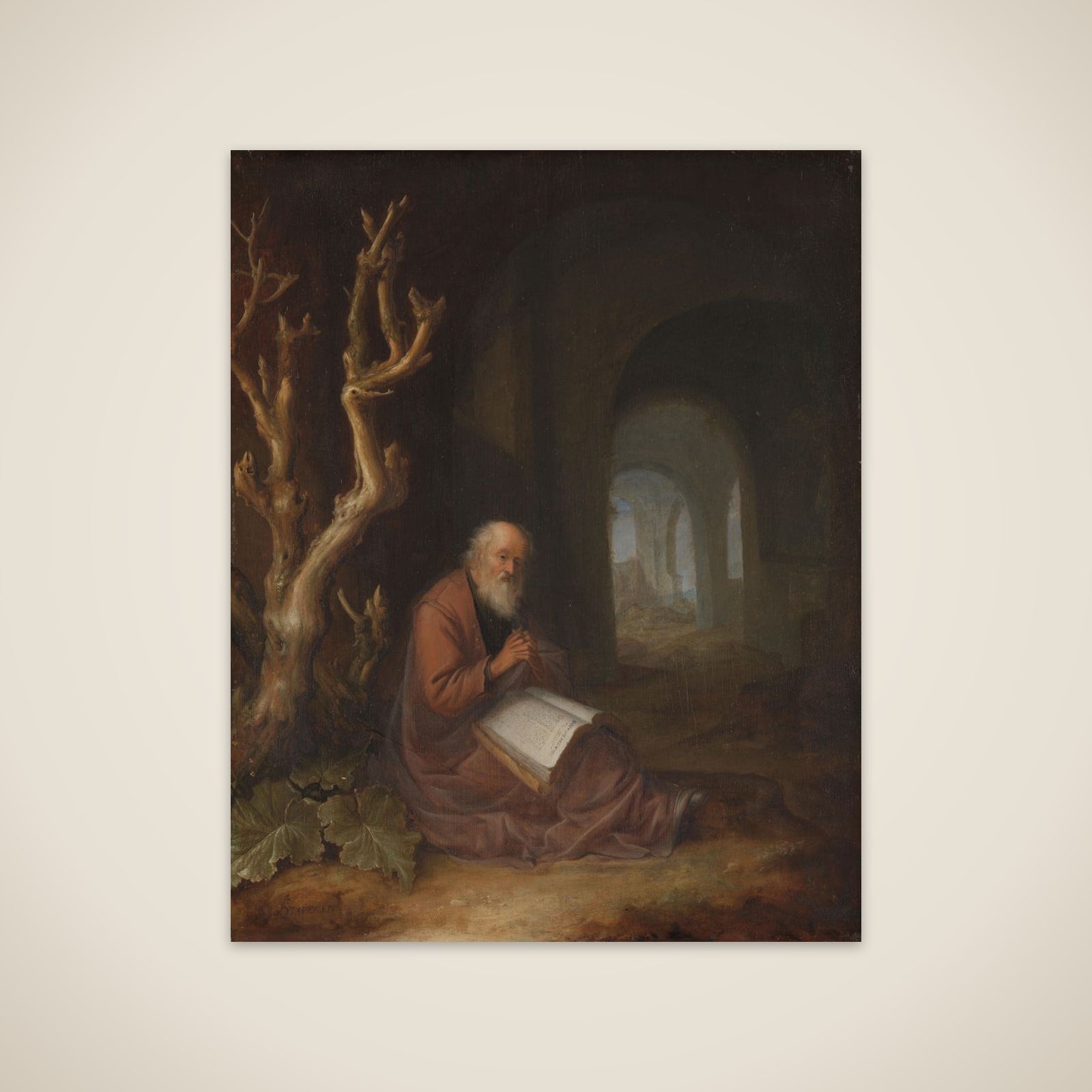 A Hermit Praying in a Ruin unframed print