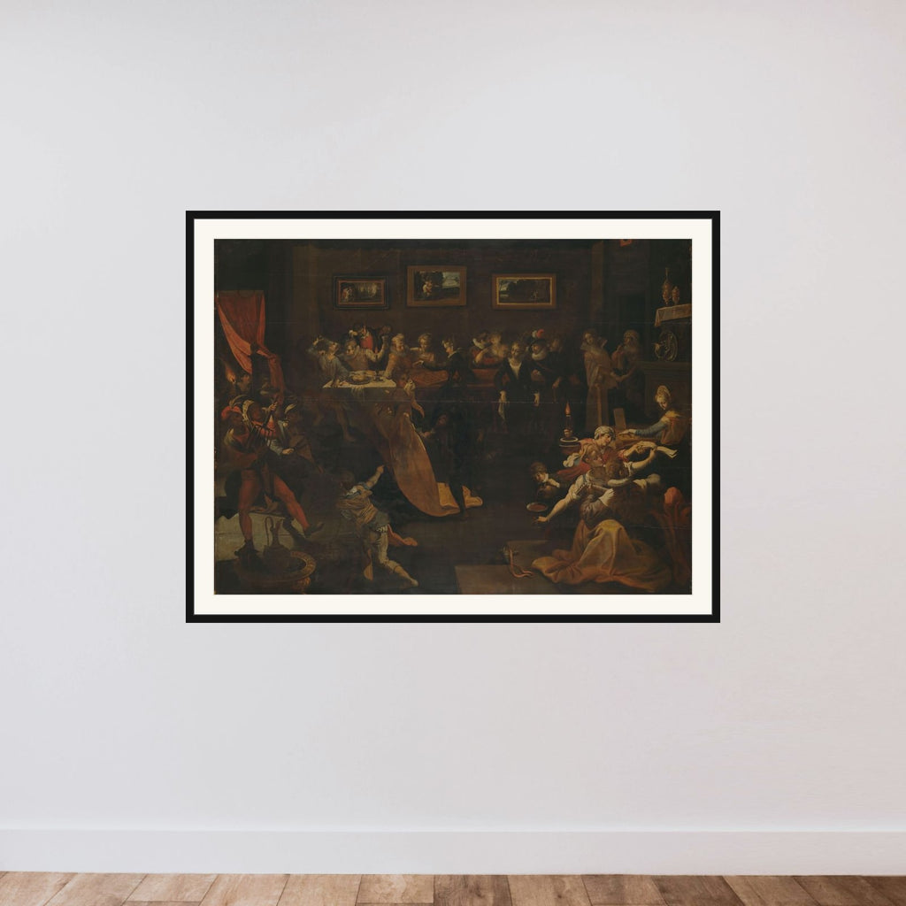 Night Banquet and Masquerade framed — shown to scale