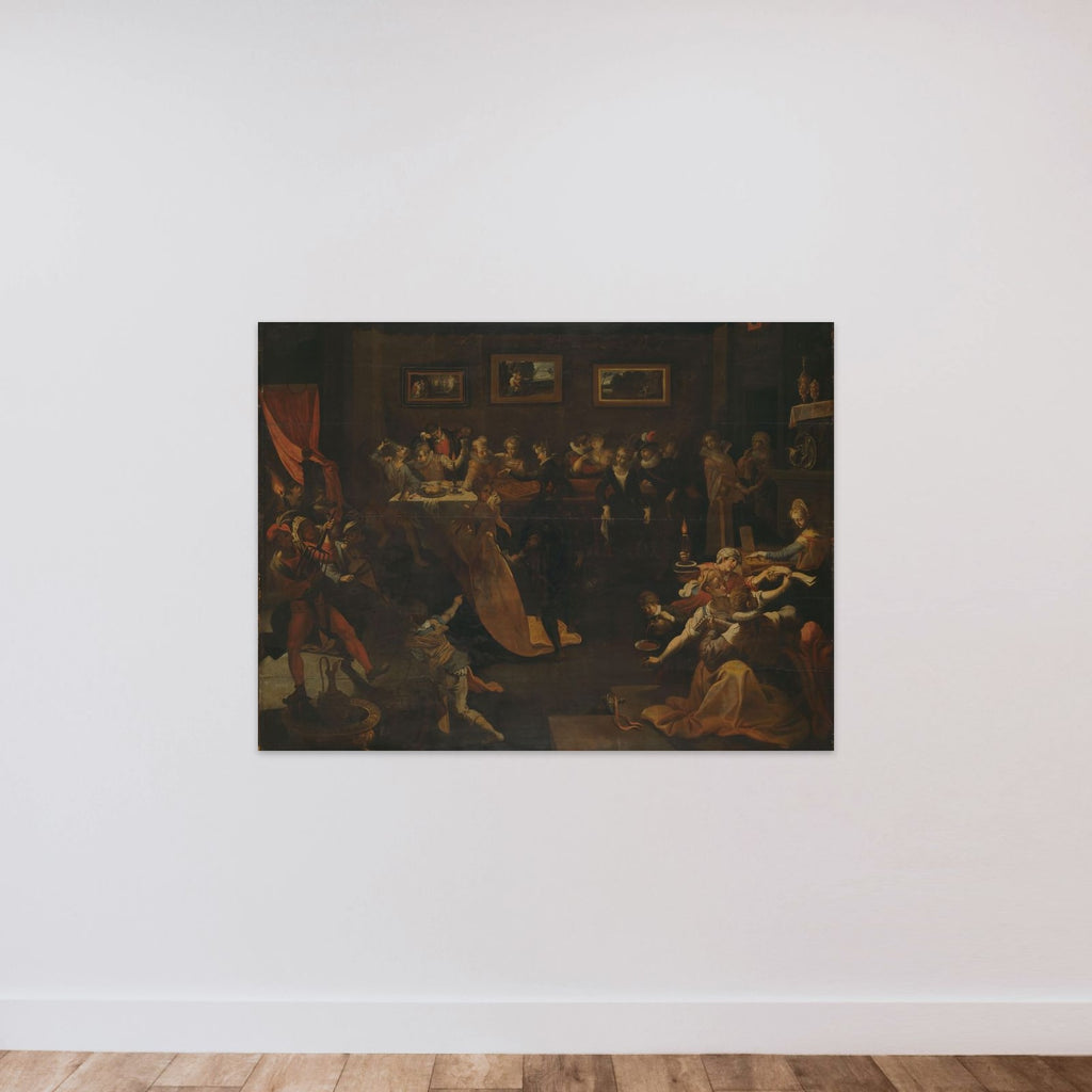 Night Banquet and Masquerade unframed — shown to scale