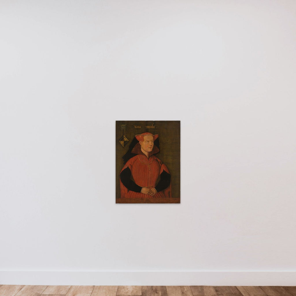 Portrait of Jacoba of Bavaria, Countess of Holland and Zeeland (Jacqueline, Countess of Hainaut) unframed — shown to scale
