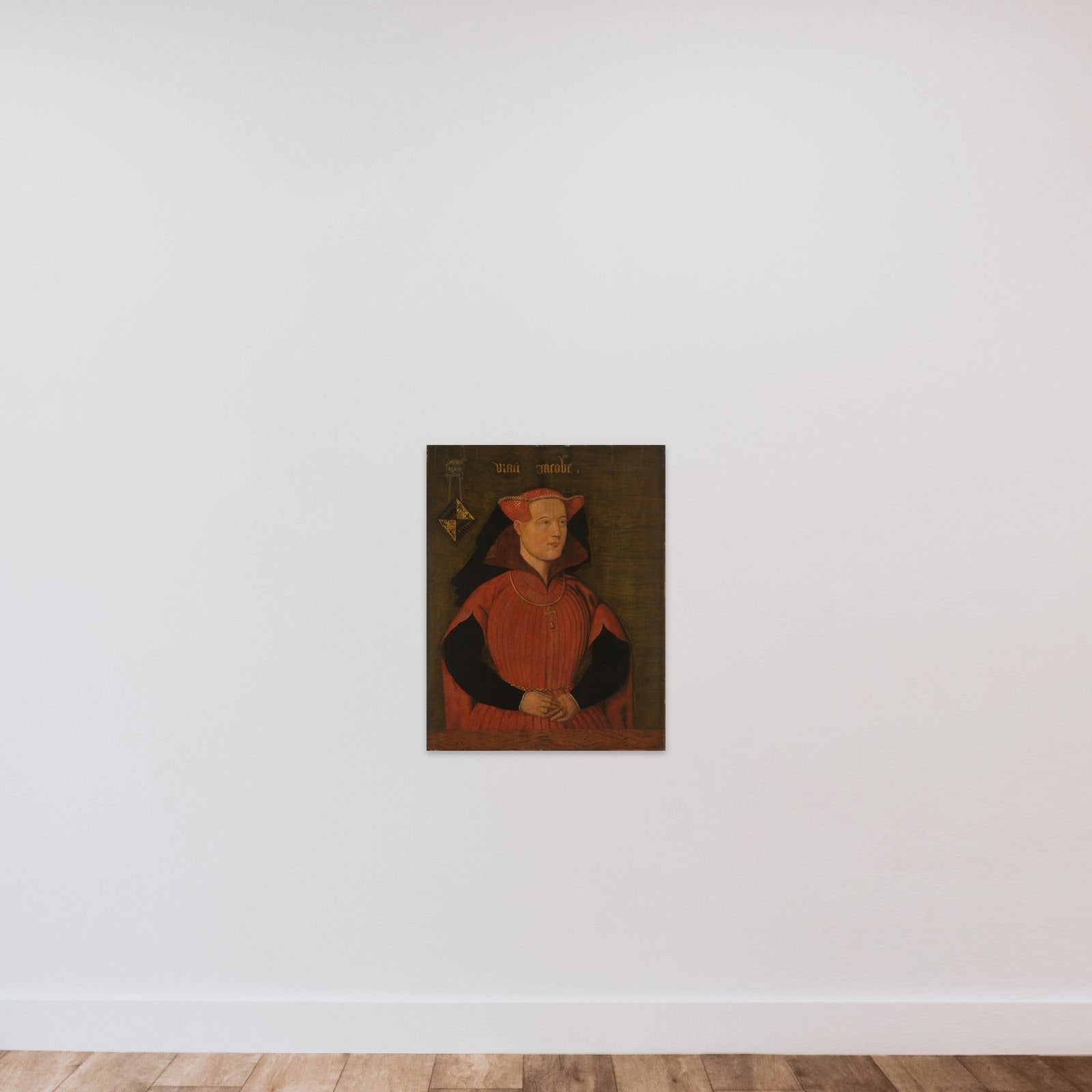 Portrait of Jacoba of Bavaria, Countess of Holland and Zeeland (Jacqueline, Countess of Hainaut) unframed — shown to scale