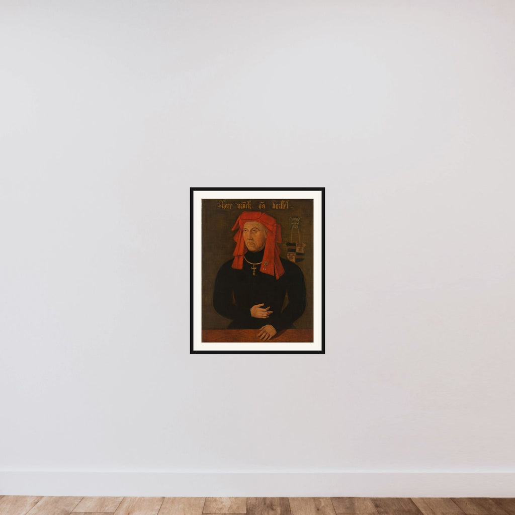 Portrait of Frank van Borselen, Lord of Sint Maartensdijk and Stadtholder of Holland, fourth Husband of Jacoba of Bavaria, Countess of Holland and Zeeland (Jacqueline, Countess of Hainaut) framed — shown to scale